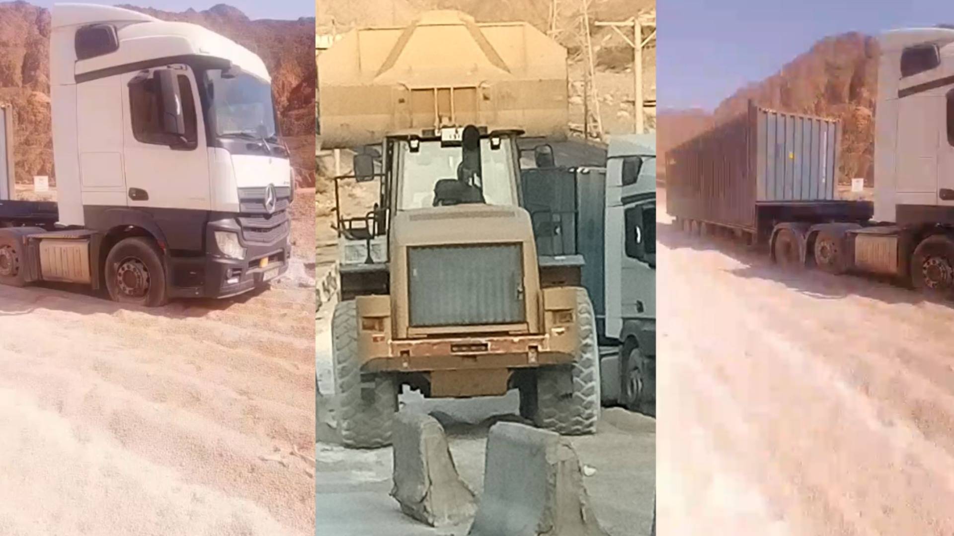 وزارة الأشغال تتعامل مع شاحنه فقد سائقها السيطرة على الطريق الخلفي في العقبة