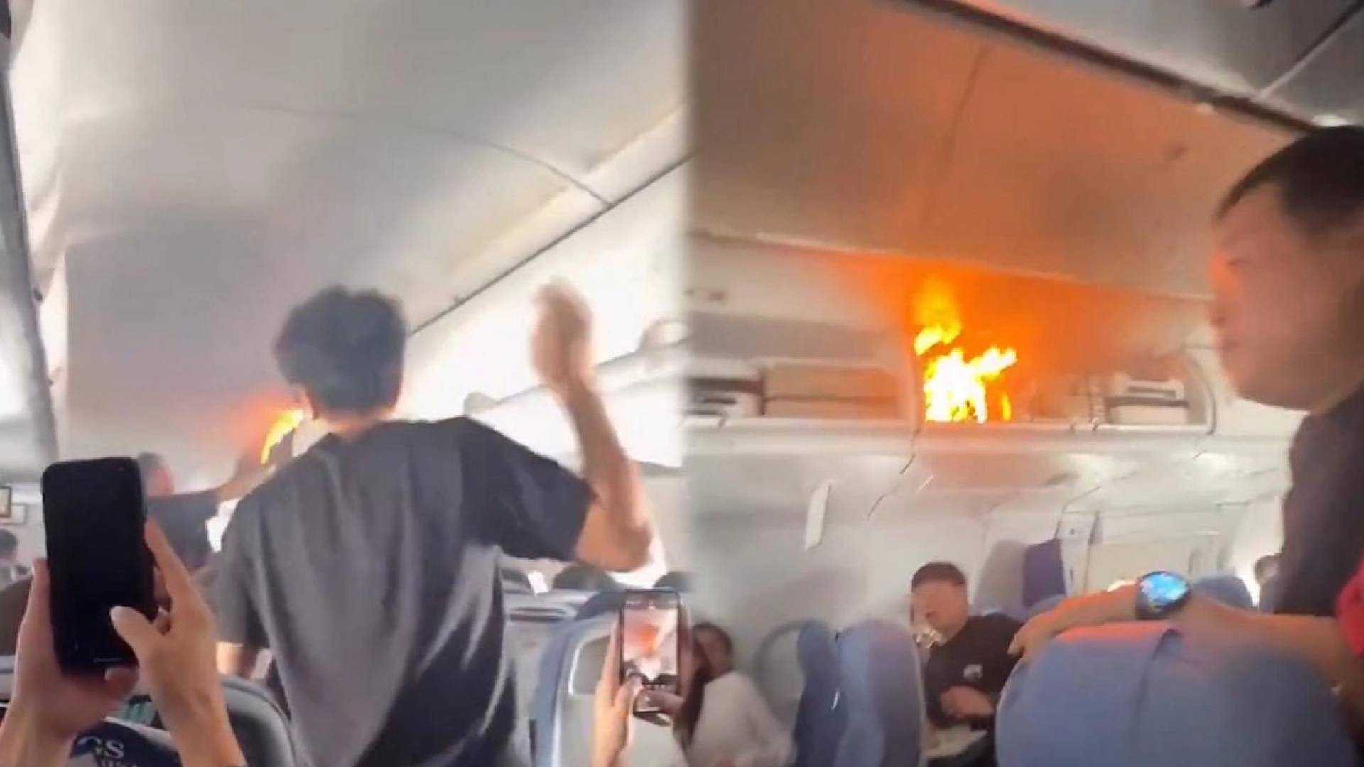 اشتعال بطارية ليثيوم داخل طائرة