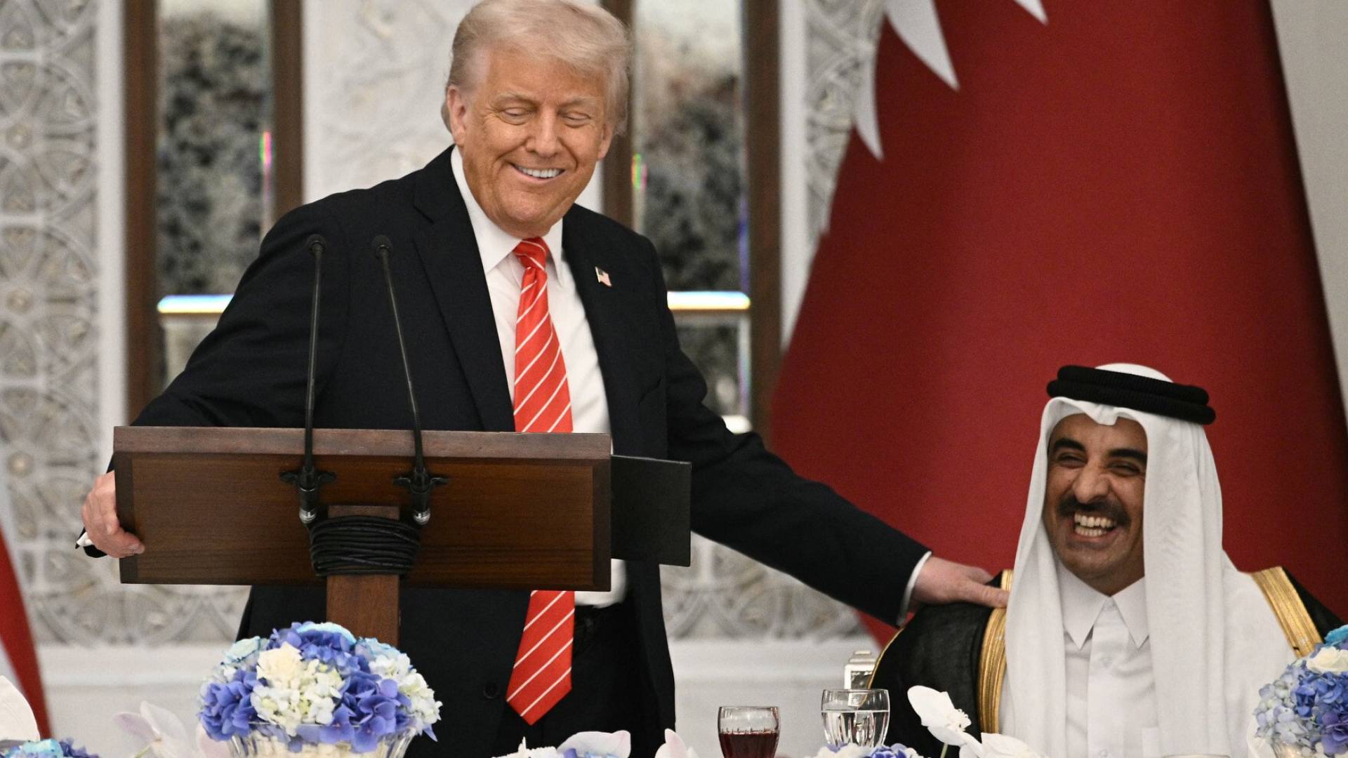 الرئيس الأمريكي دونالد ترمب وأمير قطر الشيخ تميم بن حمد آل ثاني