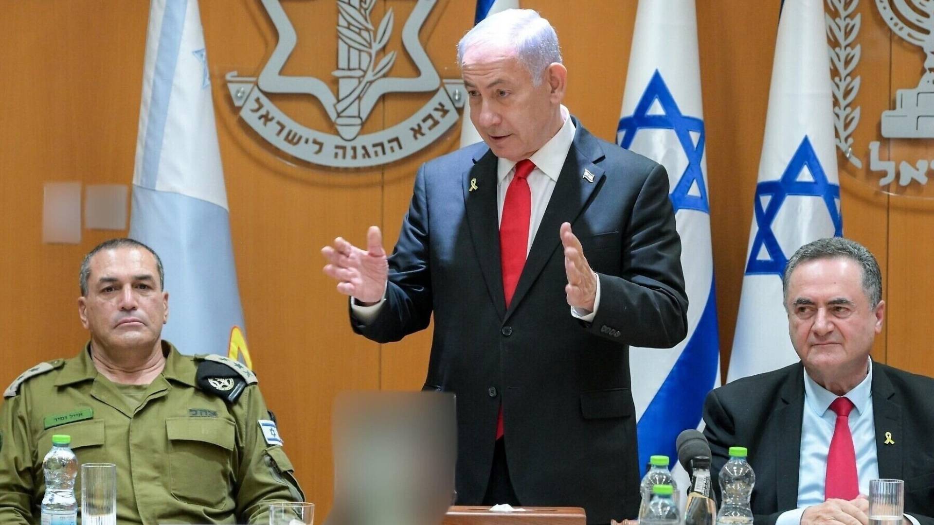 رئيس وزراء الاحتلال نتنياهو ورئيس اركان الاحتلال زامير ووزير حرب الاحتلال كاتس