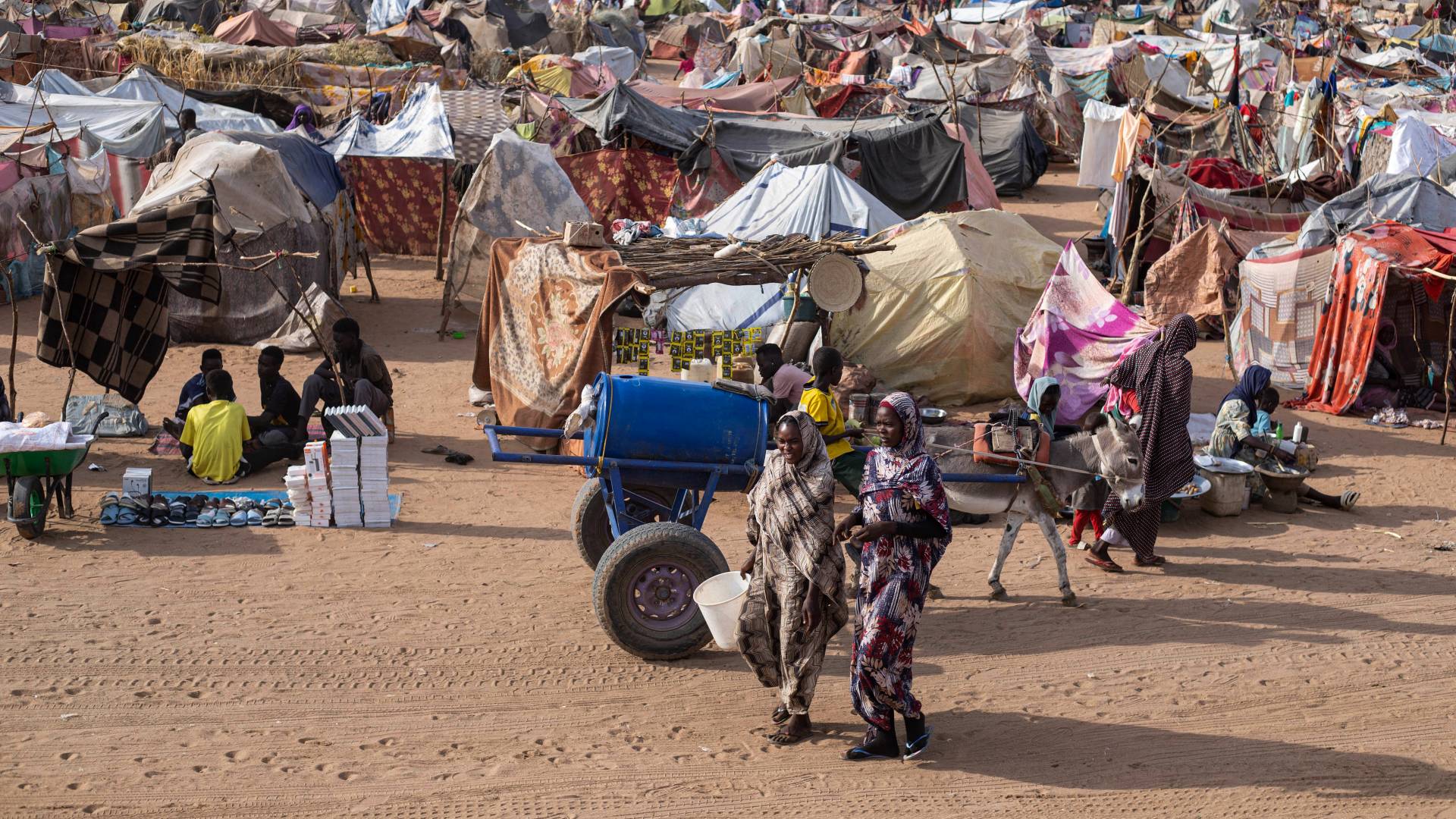 نازحون سودانيون فروا من الفاشر إلى مخيم أم ينقور