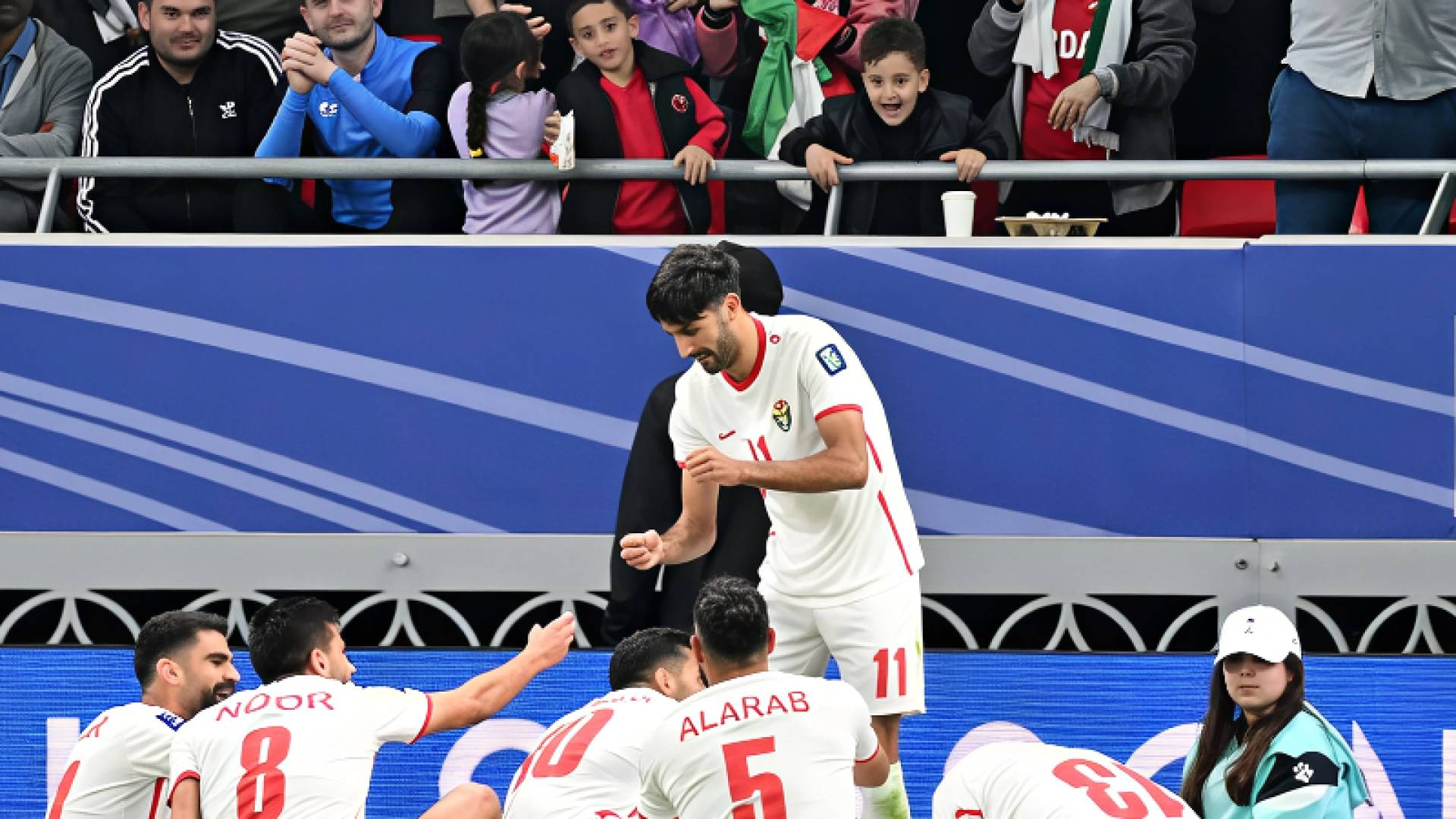 احتفال المنتخب الأردني