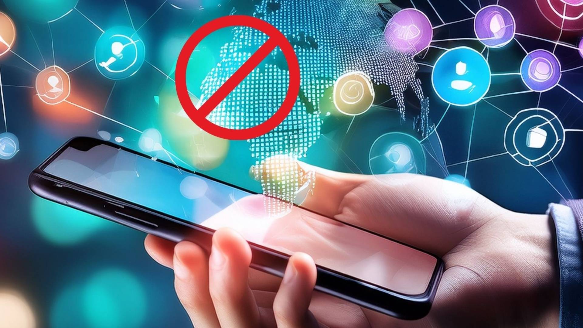 صورة تعبيرية عن حظر مواقع التواصل الاجتماعي