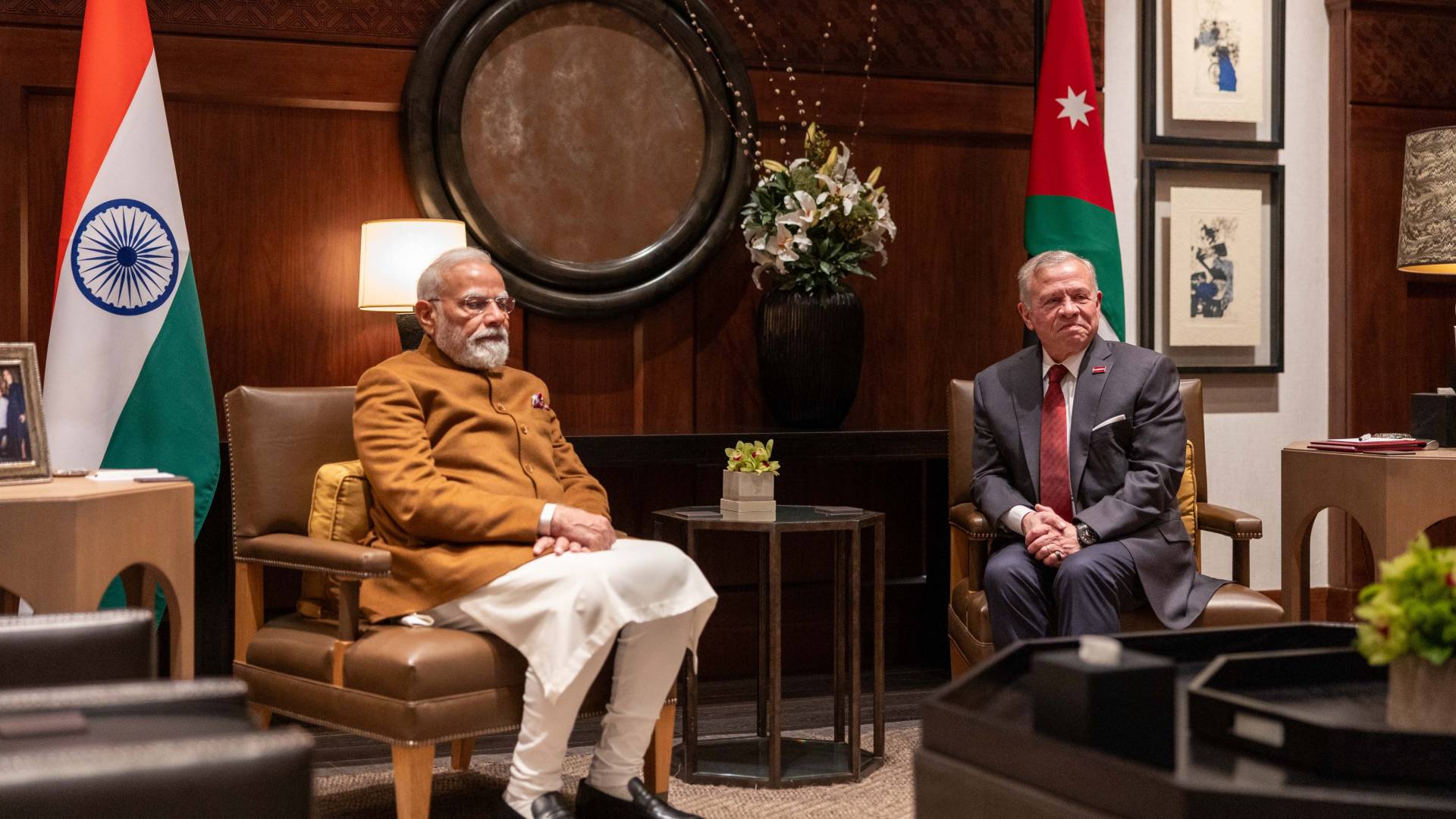 خلال لقاء جلالة الملك عبدالله الثاني مع رئيس الوزراء الهندي ناريندرا مودي