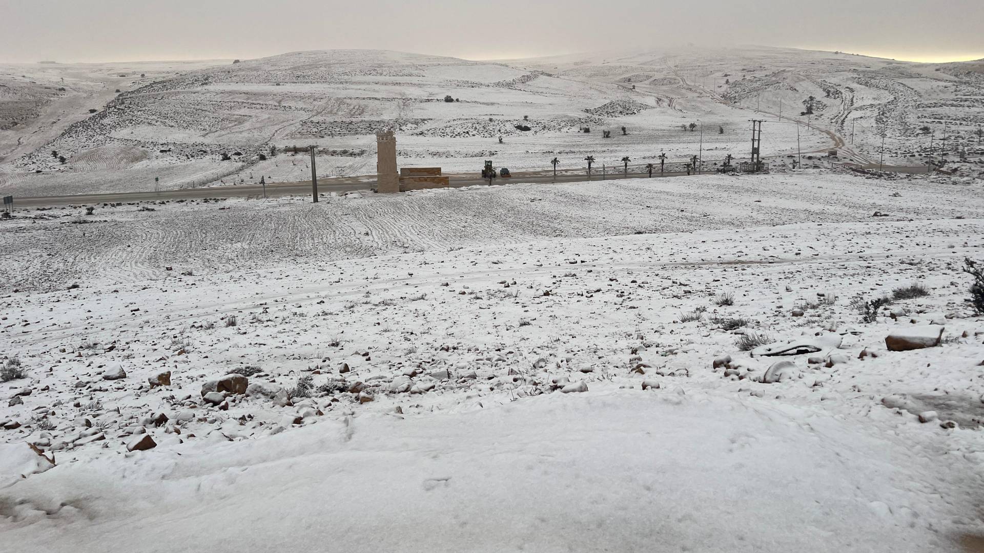 ثلوج في الشوبك