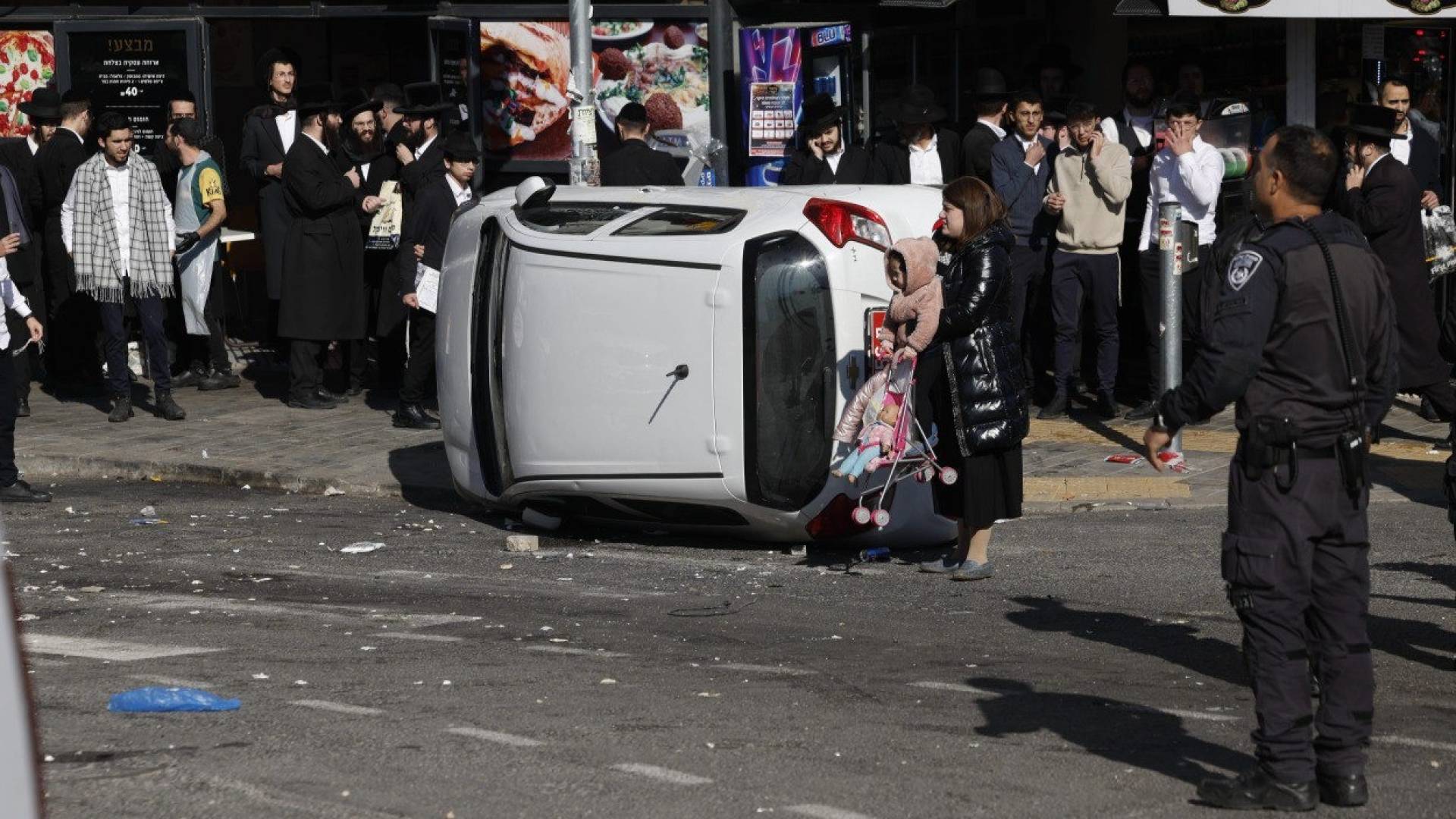 خلال المواجهات بين شرطة الاحتلال والحريديم