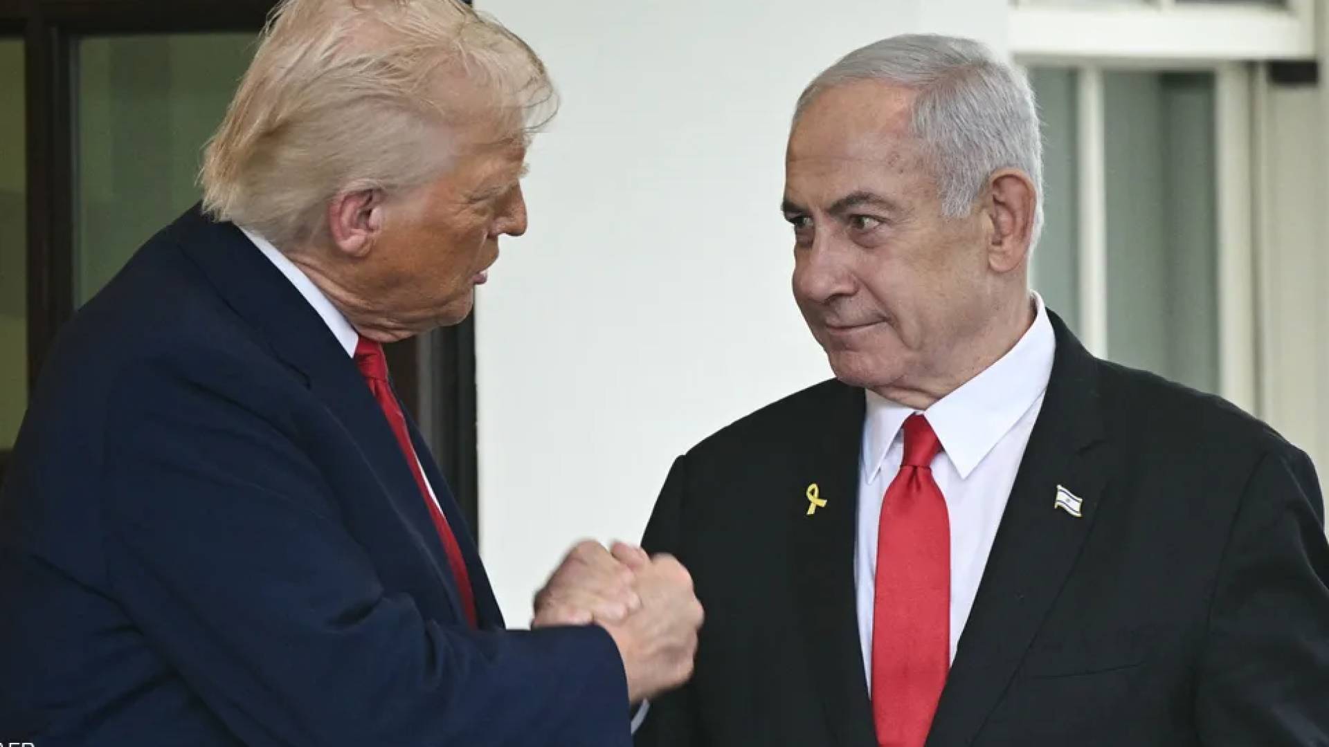 الرئيس ال\اميركي دونالد ترمب ورئيس وزراء الاحتلال الإسرائيلي نتنياهو
