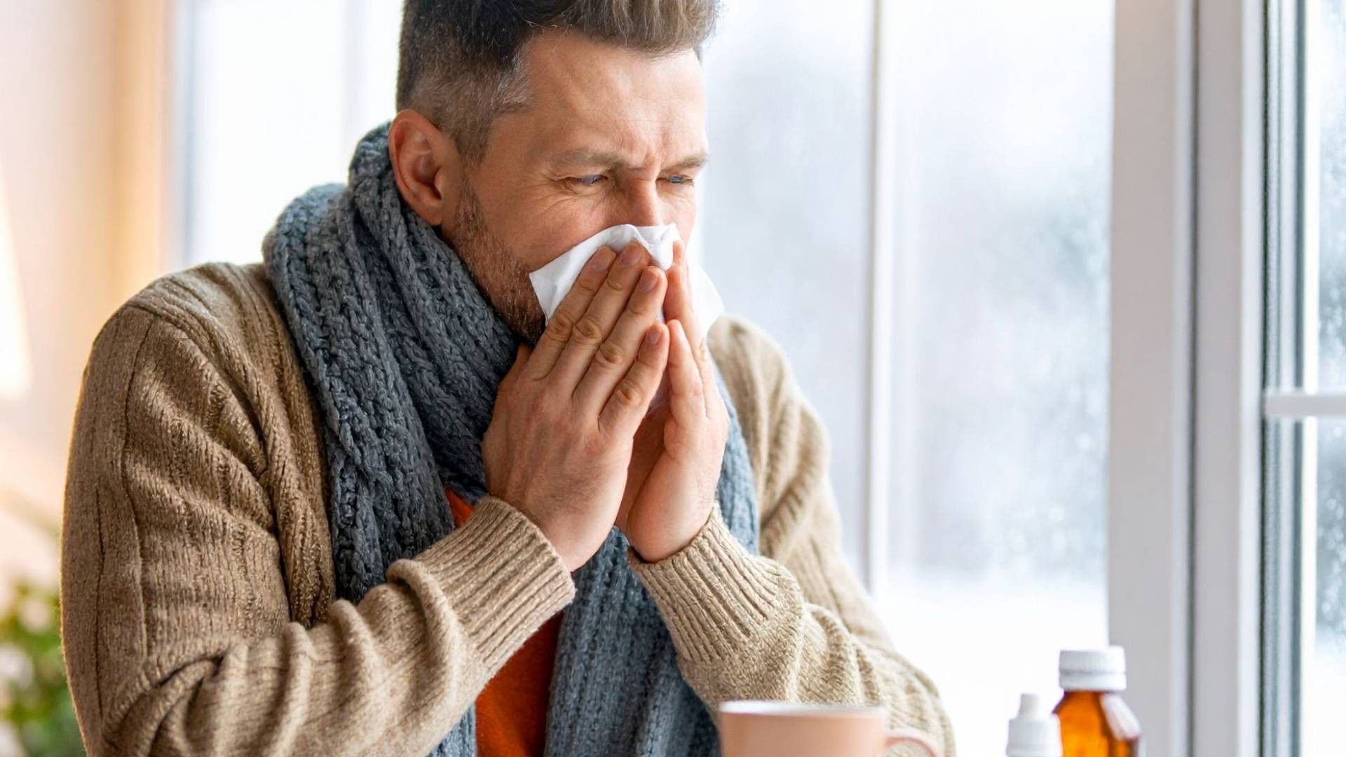 شخص يعاني من الانفلونزا
