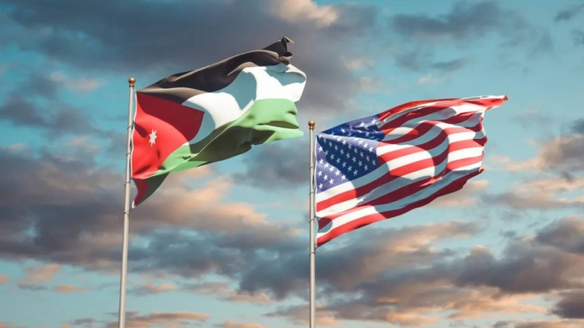 علم الأردن وعلم الولايات المتحدة الامريكية