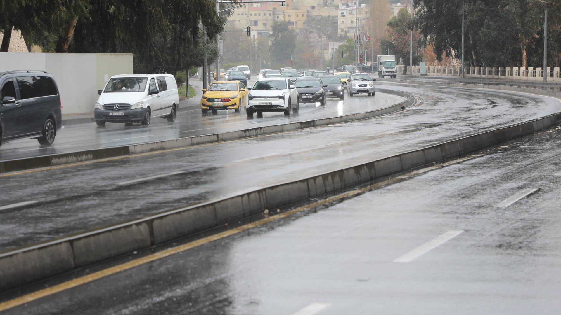 احدى شوارع العاصمة عمان في الشتاء