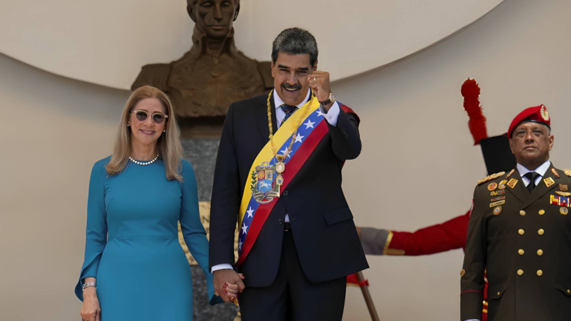 الرئيس الفنزويلي نيكولاس مادورو وزوجته
