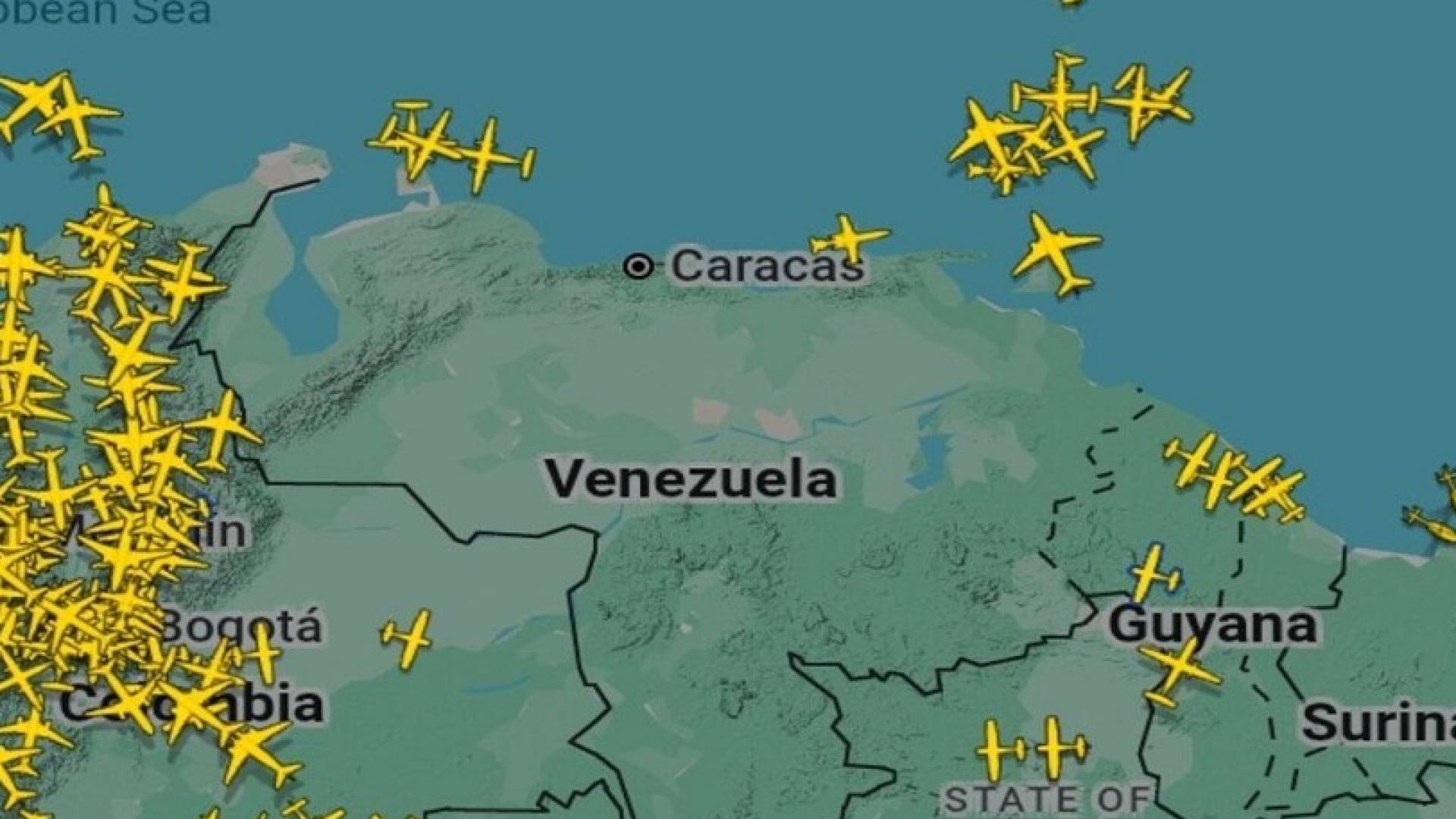 صورة تظهر حظر الطيران فوق فنزويلا