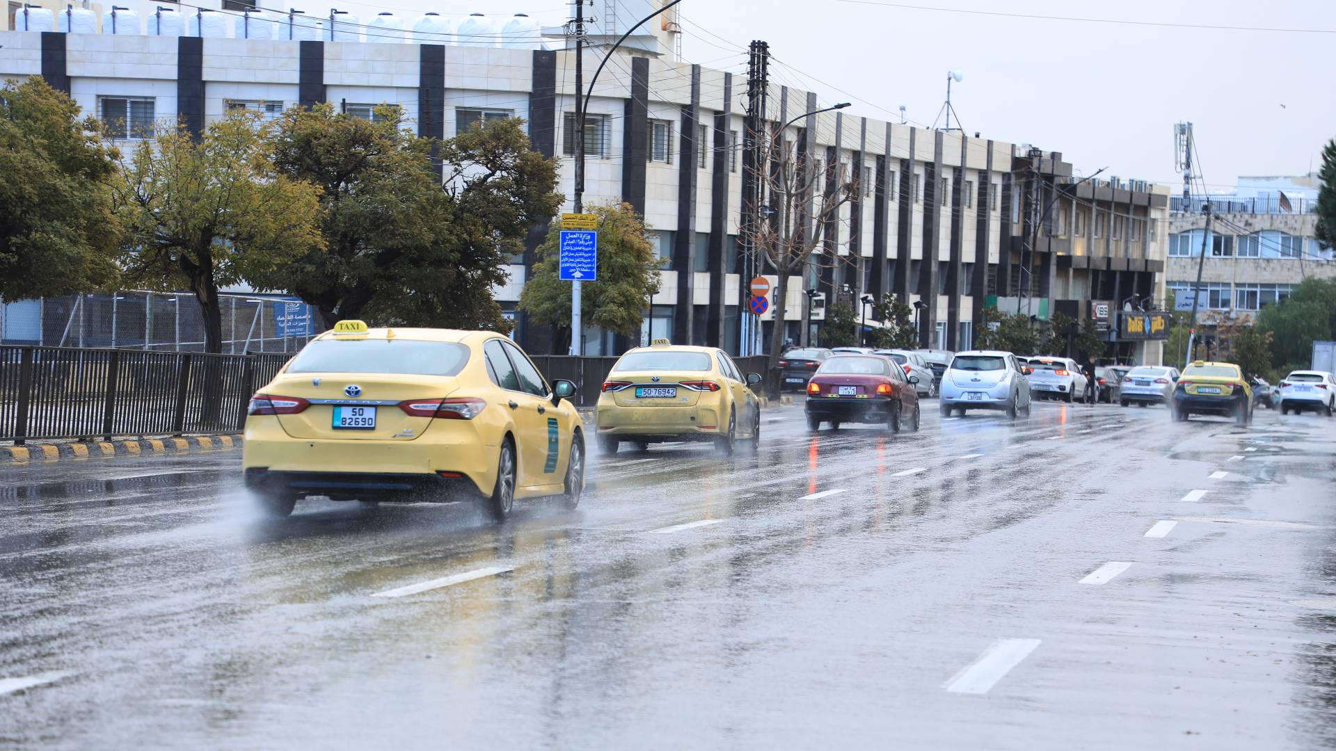 احدى شوارع العاصمة عمان في الشتاء