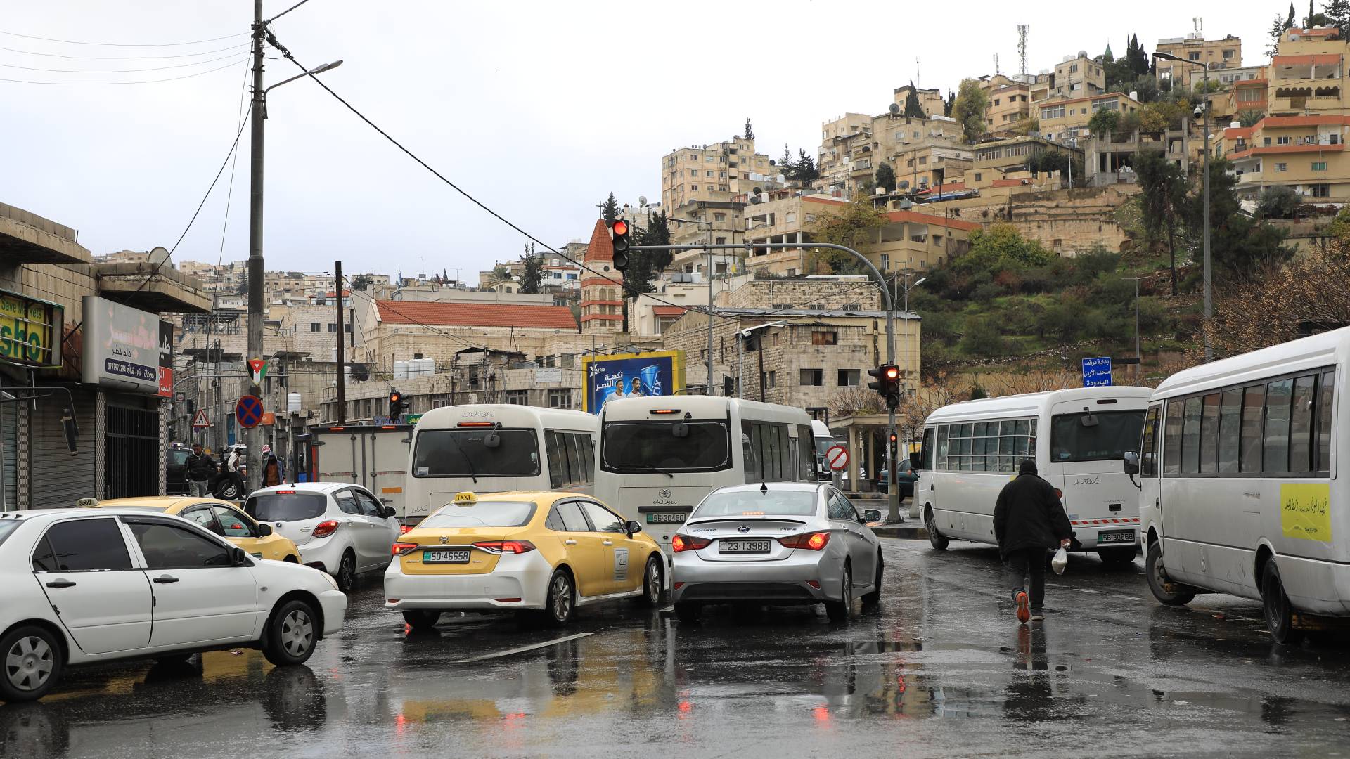 احدى شوارع العاصمة عمان في الشتاء