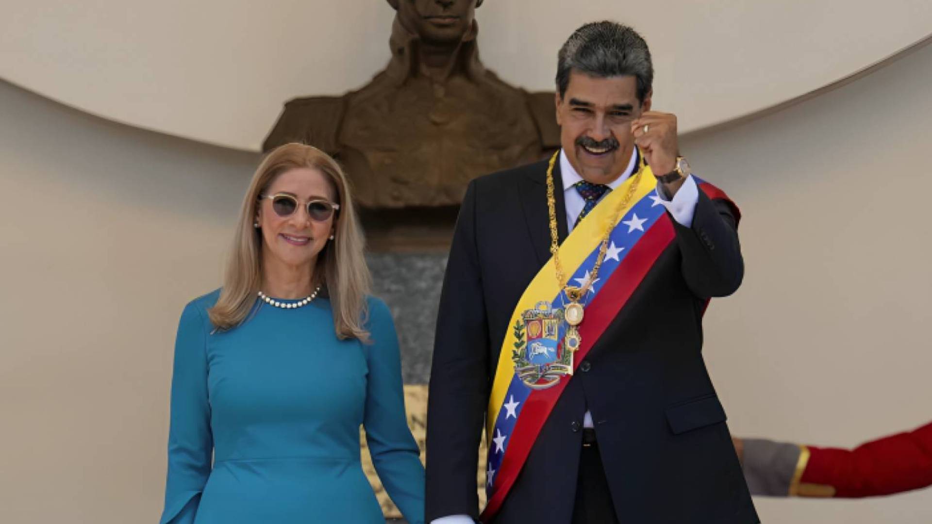 الرئيس الفنزويلي، نيكولاس مادورو وزوجته