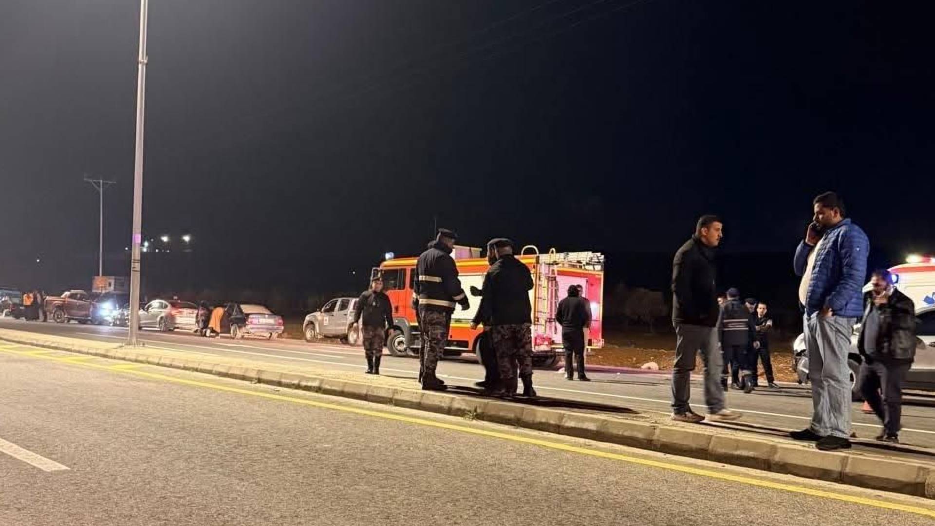 الحادث الذي وقع على طريق رحاب في محافظة المفرق