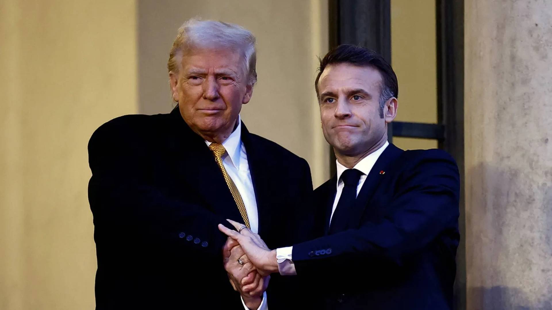 الرئيس الامريكي دونالد ترمب و الرئيس الفرنسي ايمانويل ماكرون