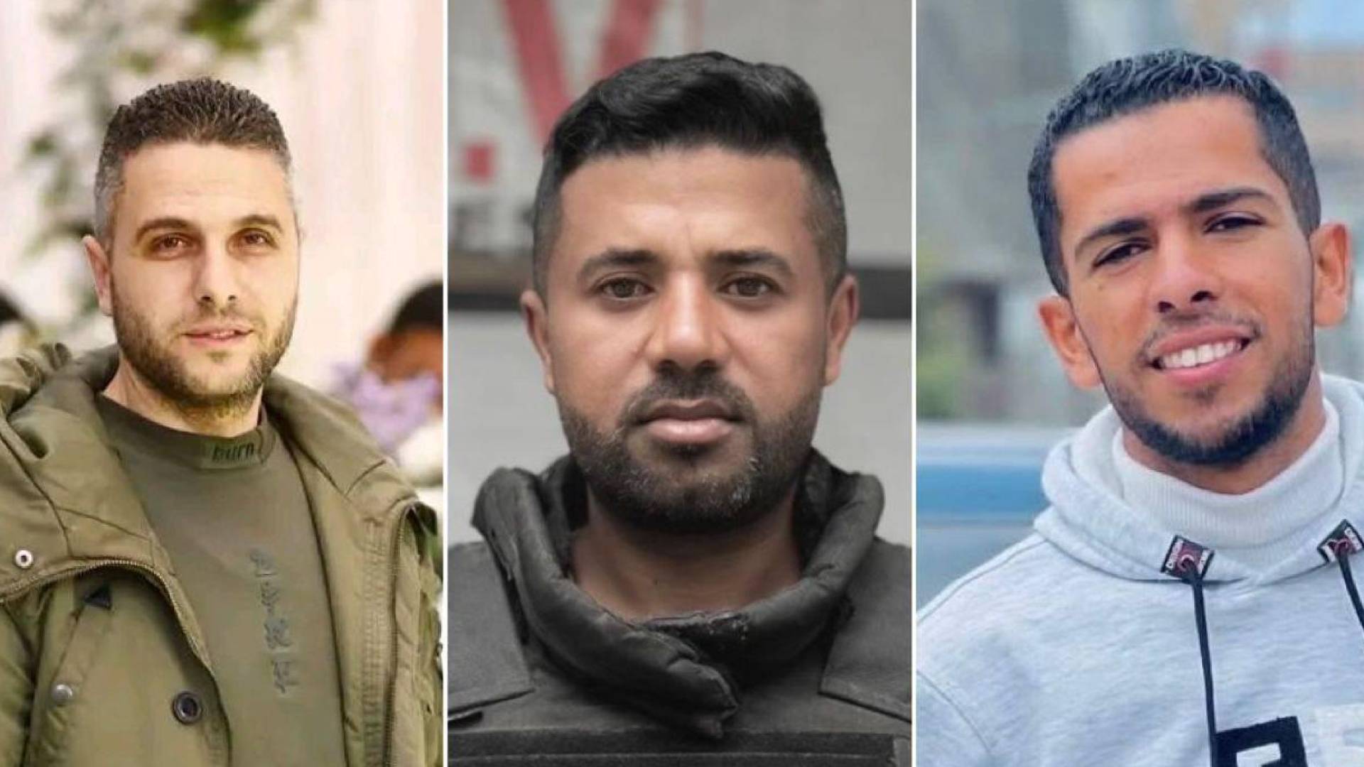 الصحفيين أنس غنيم  و عبد الرؤوف سمير شعت و محمد صلاح قشطة