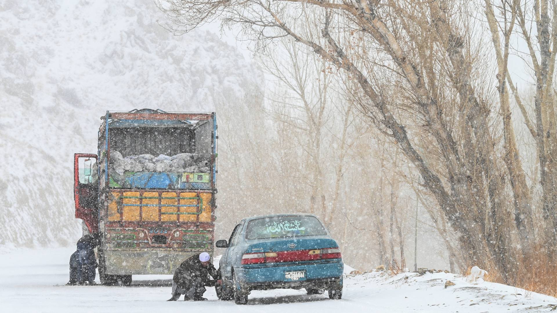 عاصفة ثلجية في افغانستان