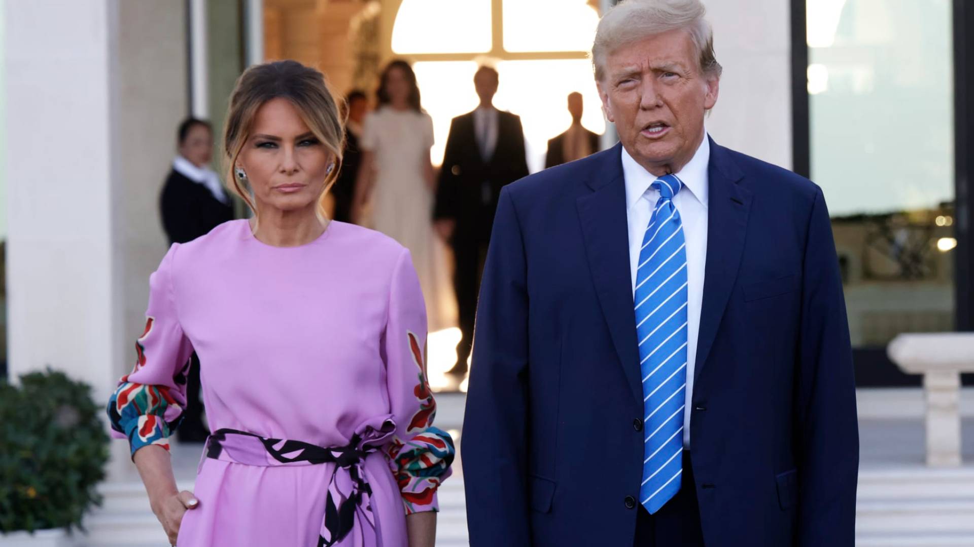 الرئيس الأمريكي دونالد ترمب وزوجته