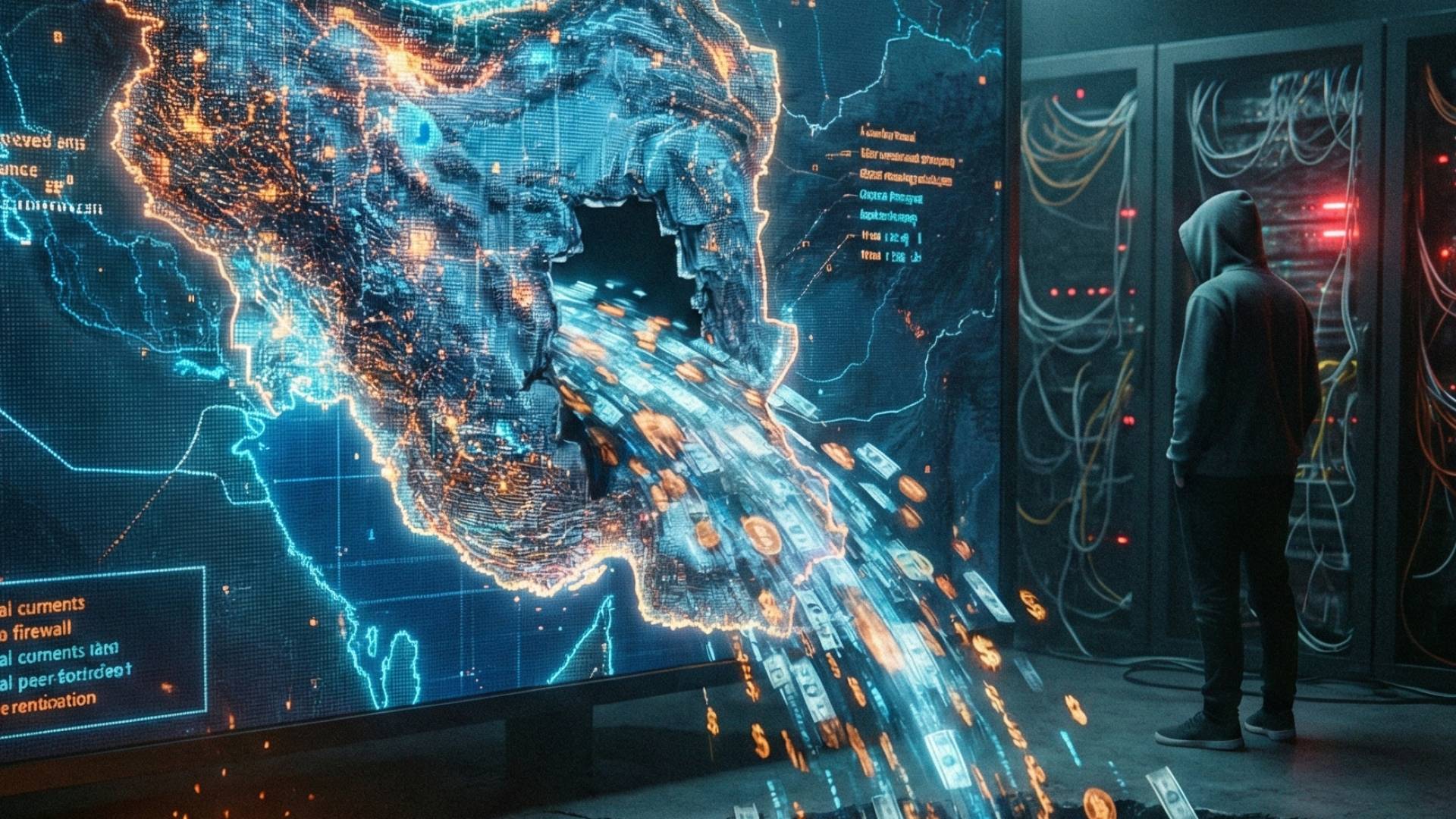 صورة تم توليدها بالذكاء الاصطناعي توضح عزلة الإنترنت