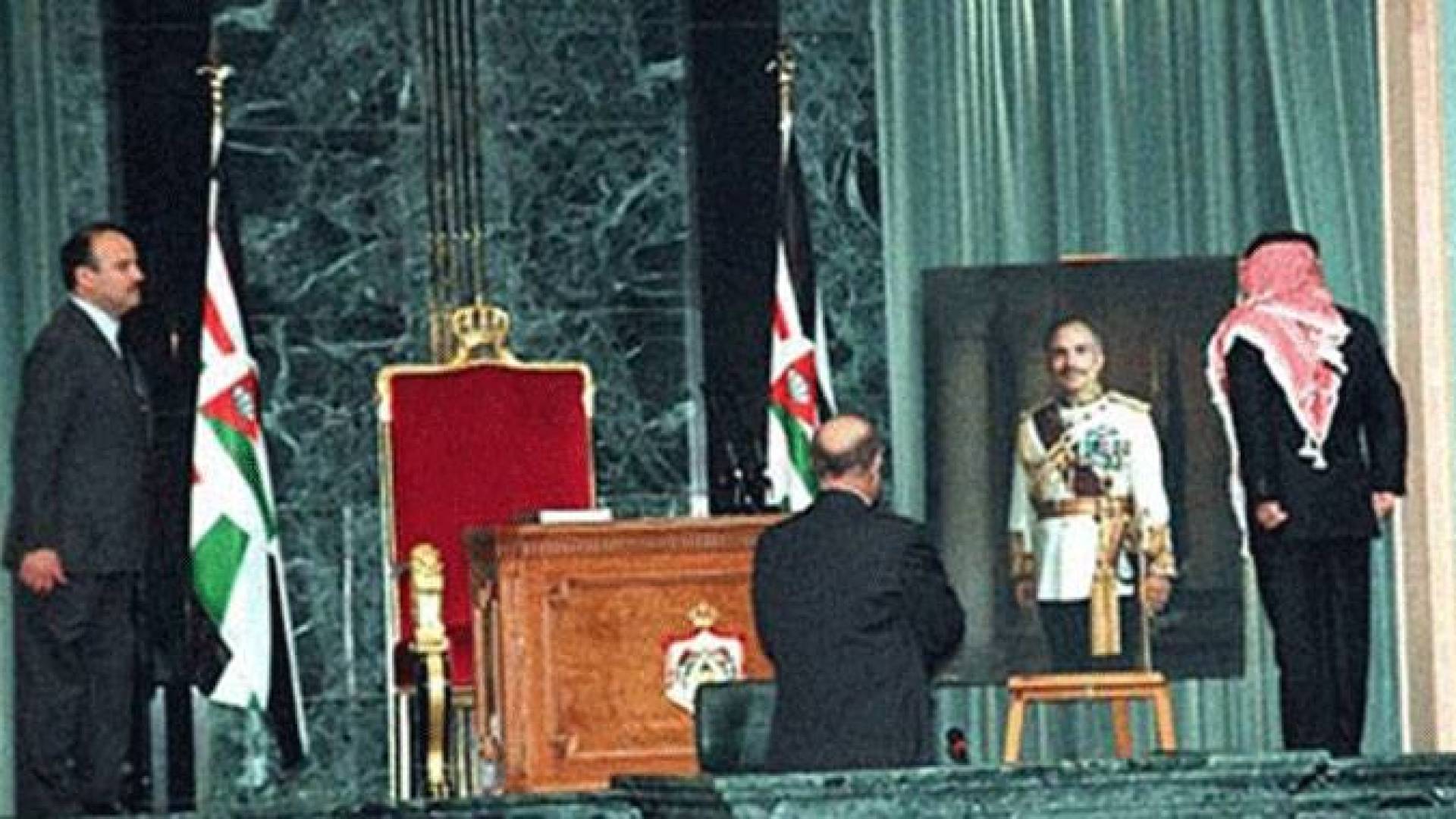 الملك عبد الله الثاني بن الحسين في يوم تسلم حكم المملكة الأردنية الهاشمية