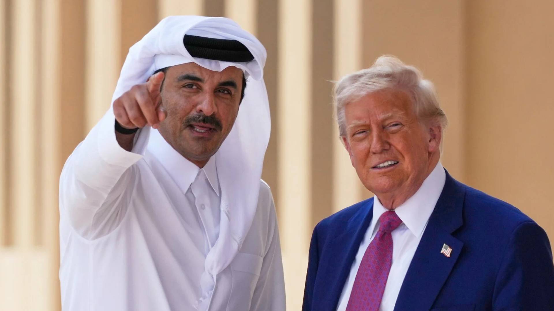 الرئيس الأمريكي دونالد ترمب وأمير قطر الشيخ تميم بن حمد آل ثاني