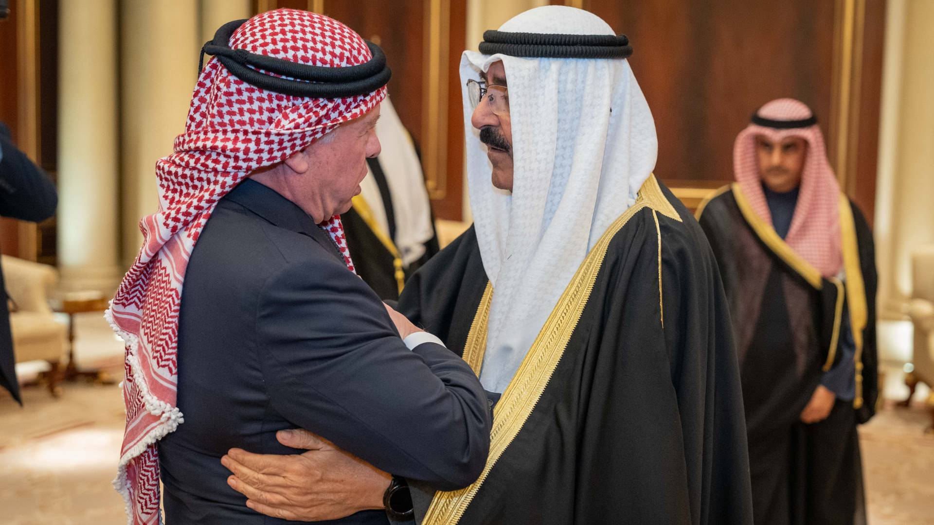 جلالة الملك عبدالله الثاني وسمو الشيخ مشعل الأحمد الجابر الصباح، أمير دولة الكويت