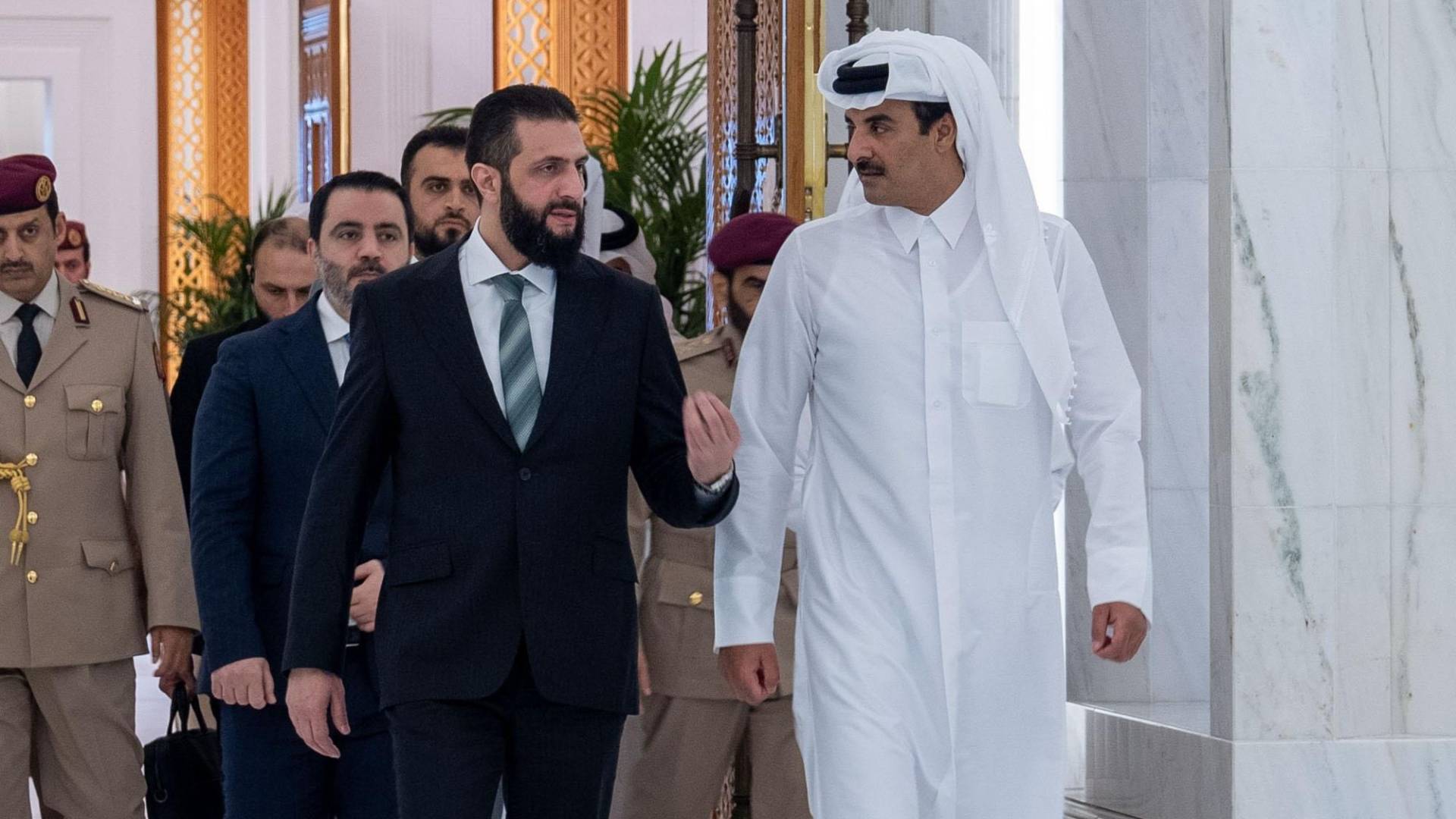 أمير دولة قطر، الشيخ تميم بن حمد آل ثاني و الرئيس السوري أحمد الشرع