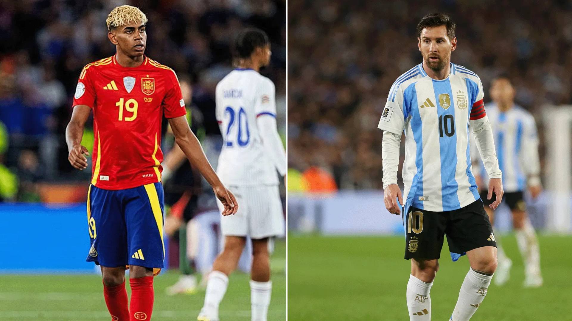 نجم الأرجنتين ميسي ونجم اسبانيا لامين يامال
