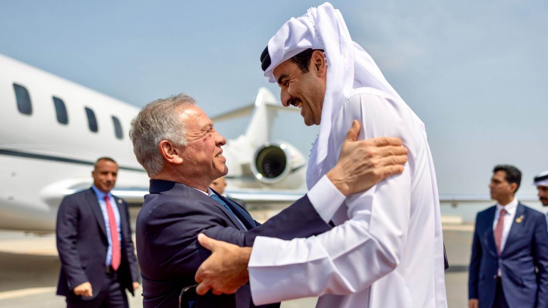 جلالة الملك عبدﷲ الثاني والشيخ تميم بن حمد آل ثاني، أمير دولة قطر