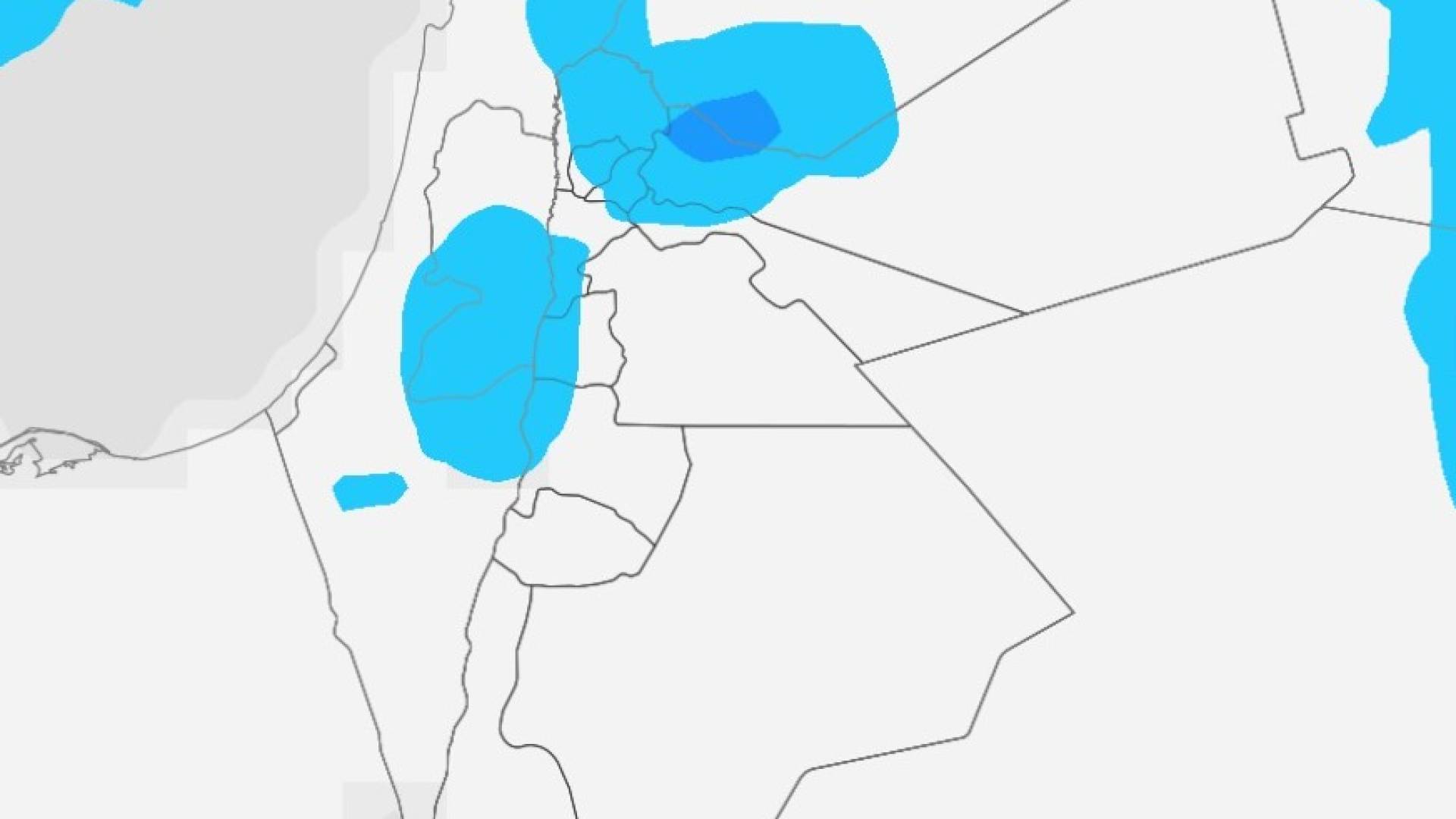 خريطة توضح حالة الطقس