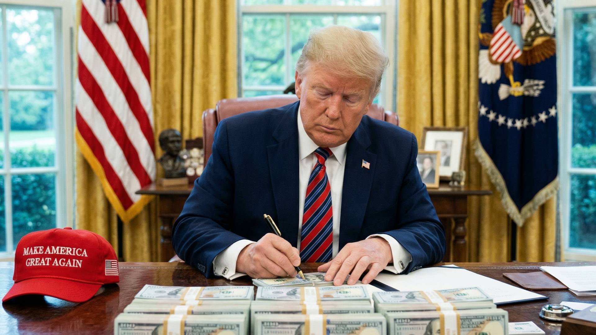 صورة مولدة بالذكاء الاصطناعي للرئيس الأمريكي دونالد ترمب