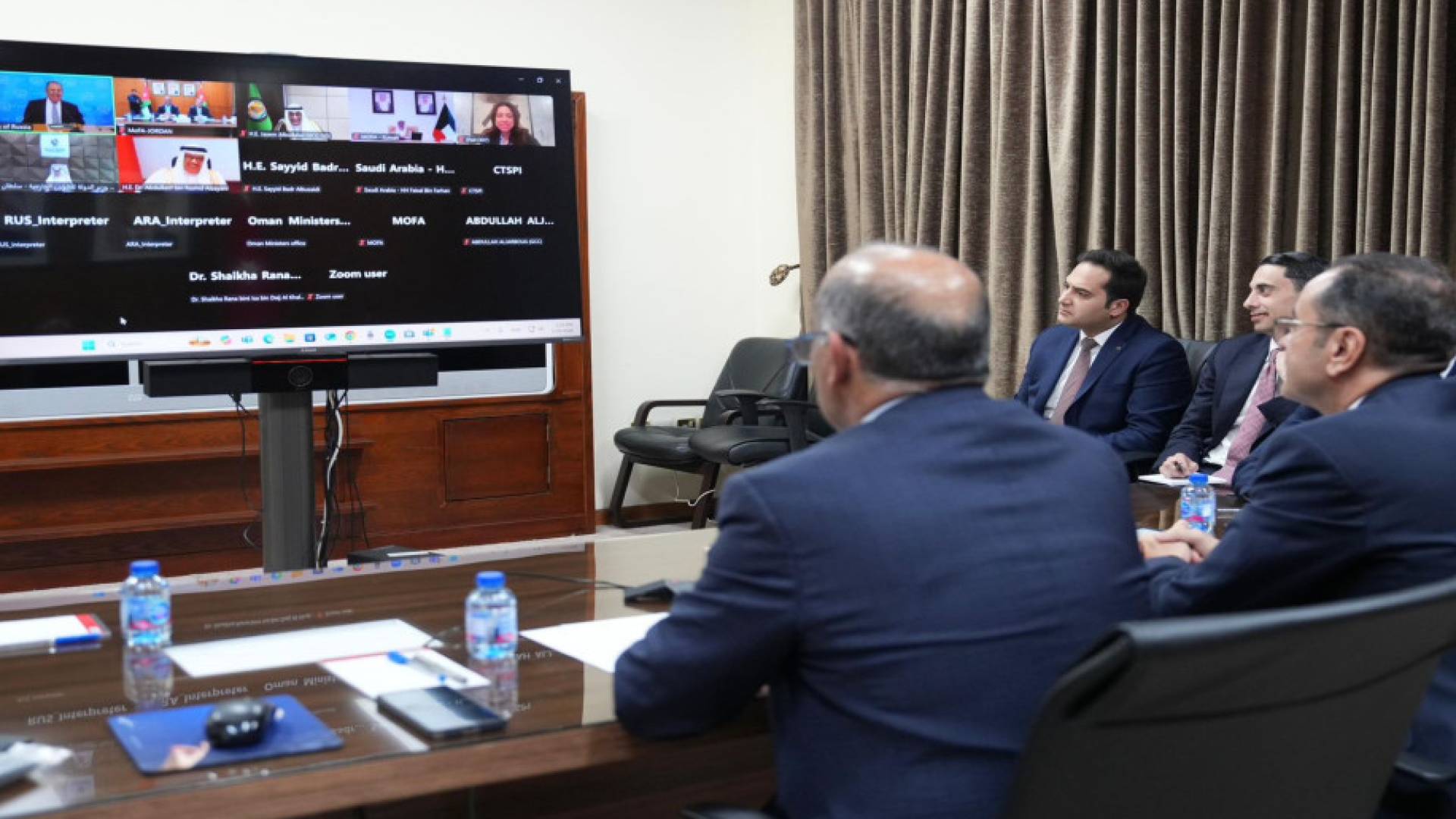 الاجتماع الوزاري المشترك الأردني - الخليجي - الروسي عبر تقنية الاتصال المرئي.