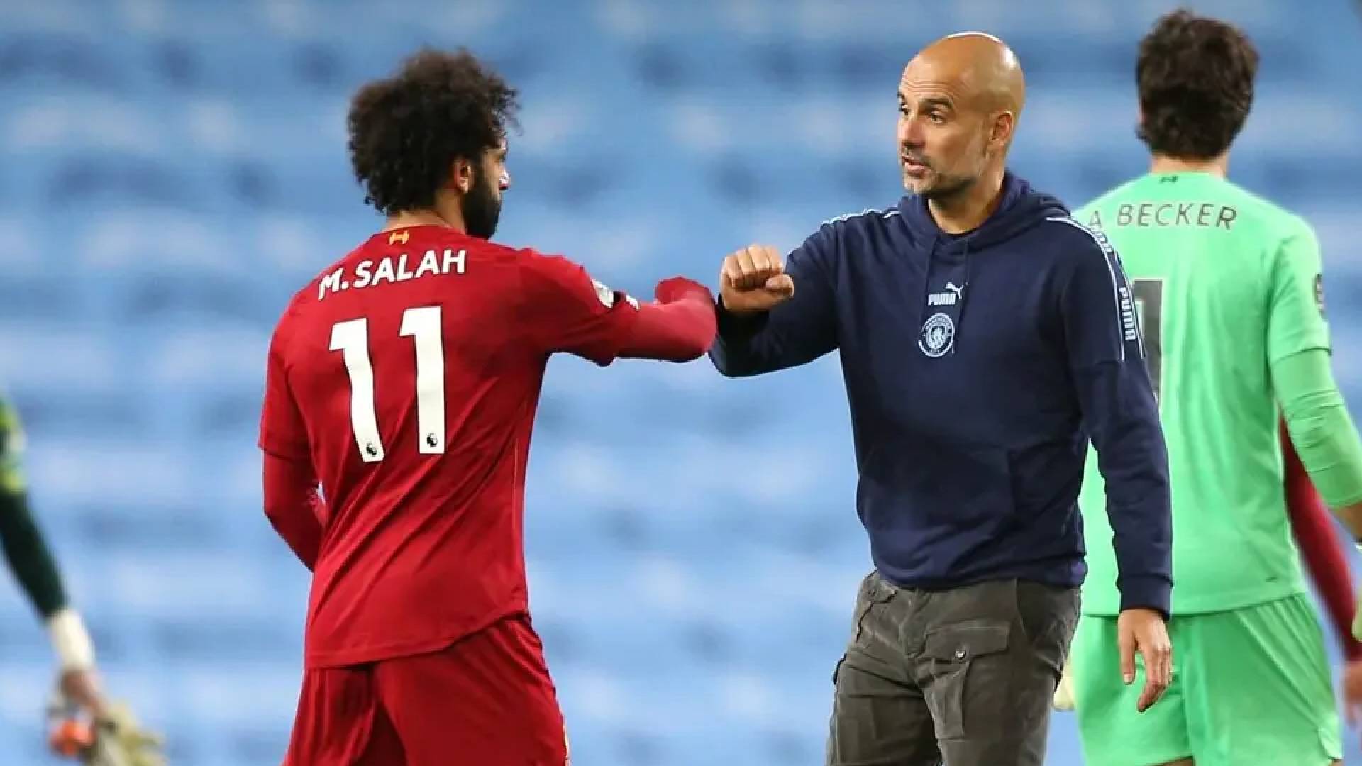 غوارديولا ونجم ليفربول الأول محمد صلاح