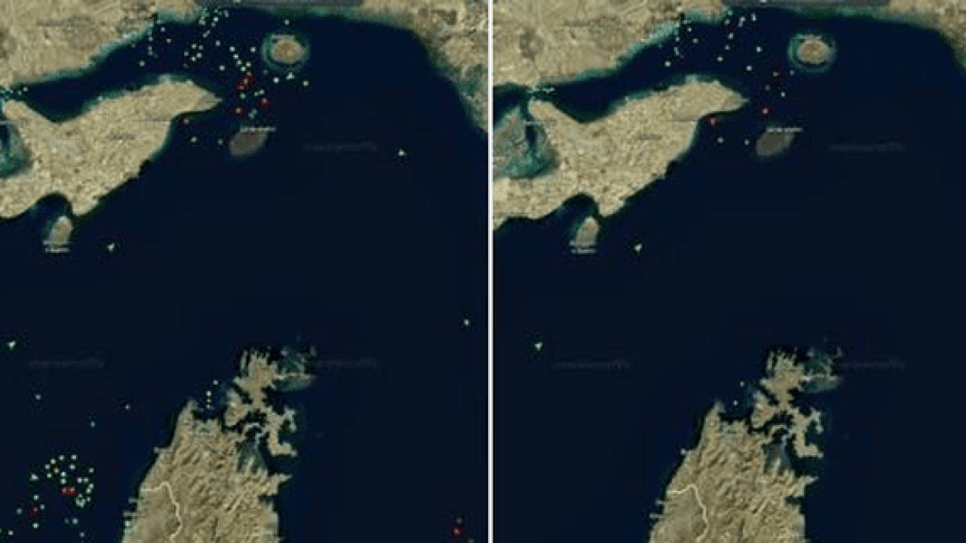 صور تظهر مضيق هرمز دون سفن