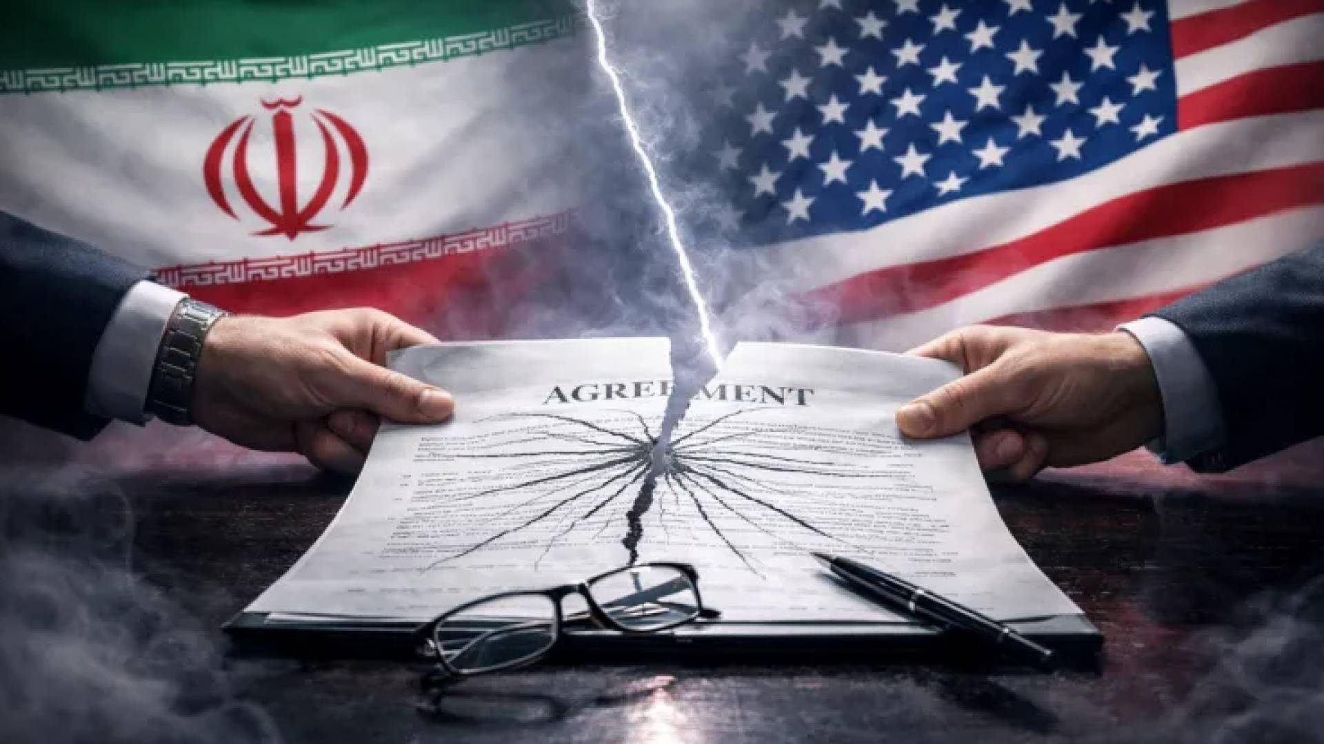 العلم الأمريكي والإيراني - صورة تعبيرية