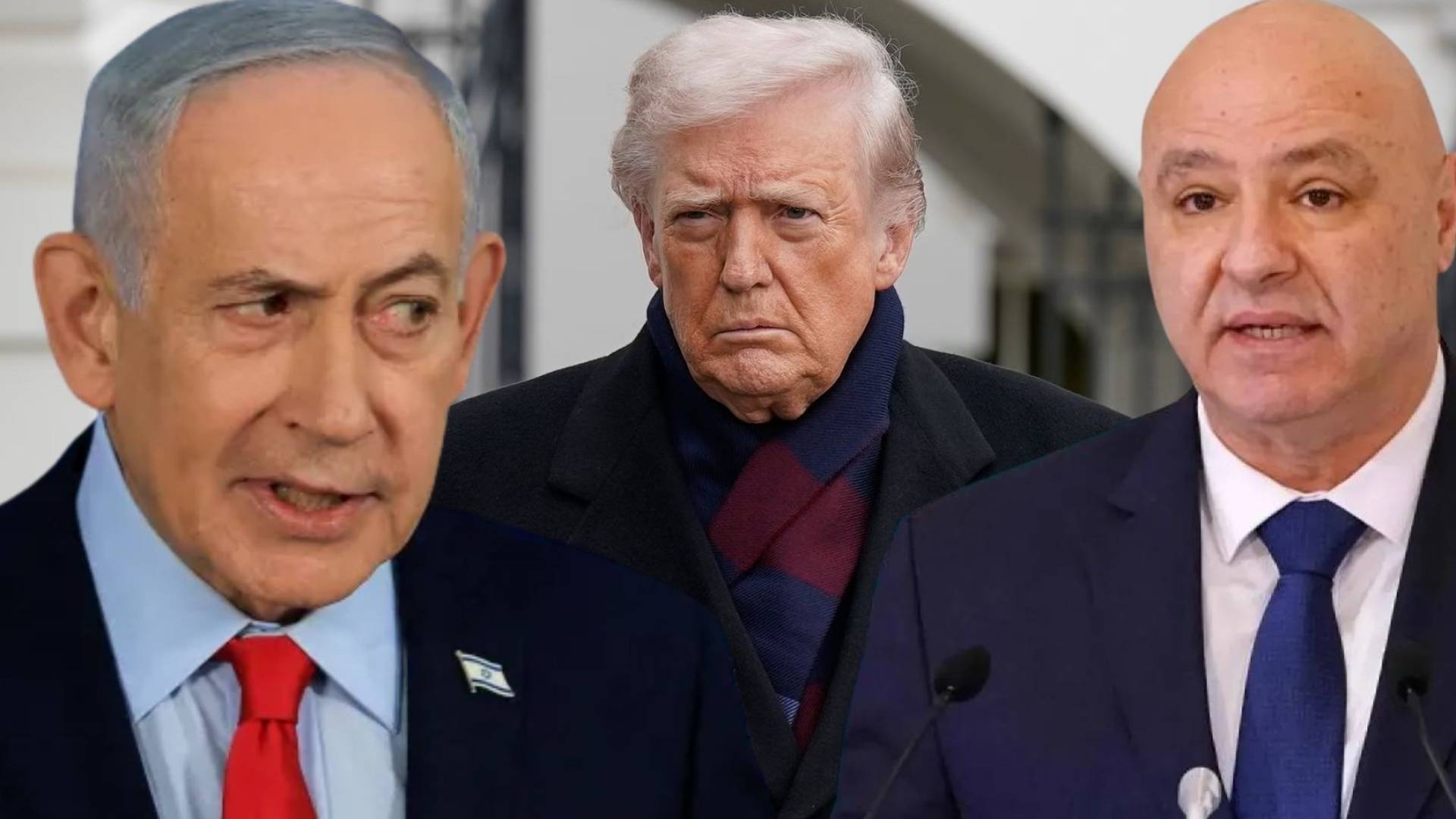 الرئيس اللبناني والرئيس الأمريكي ورئيس وزراء الاحتلال