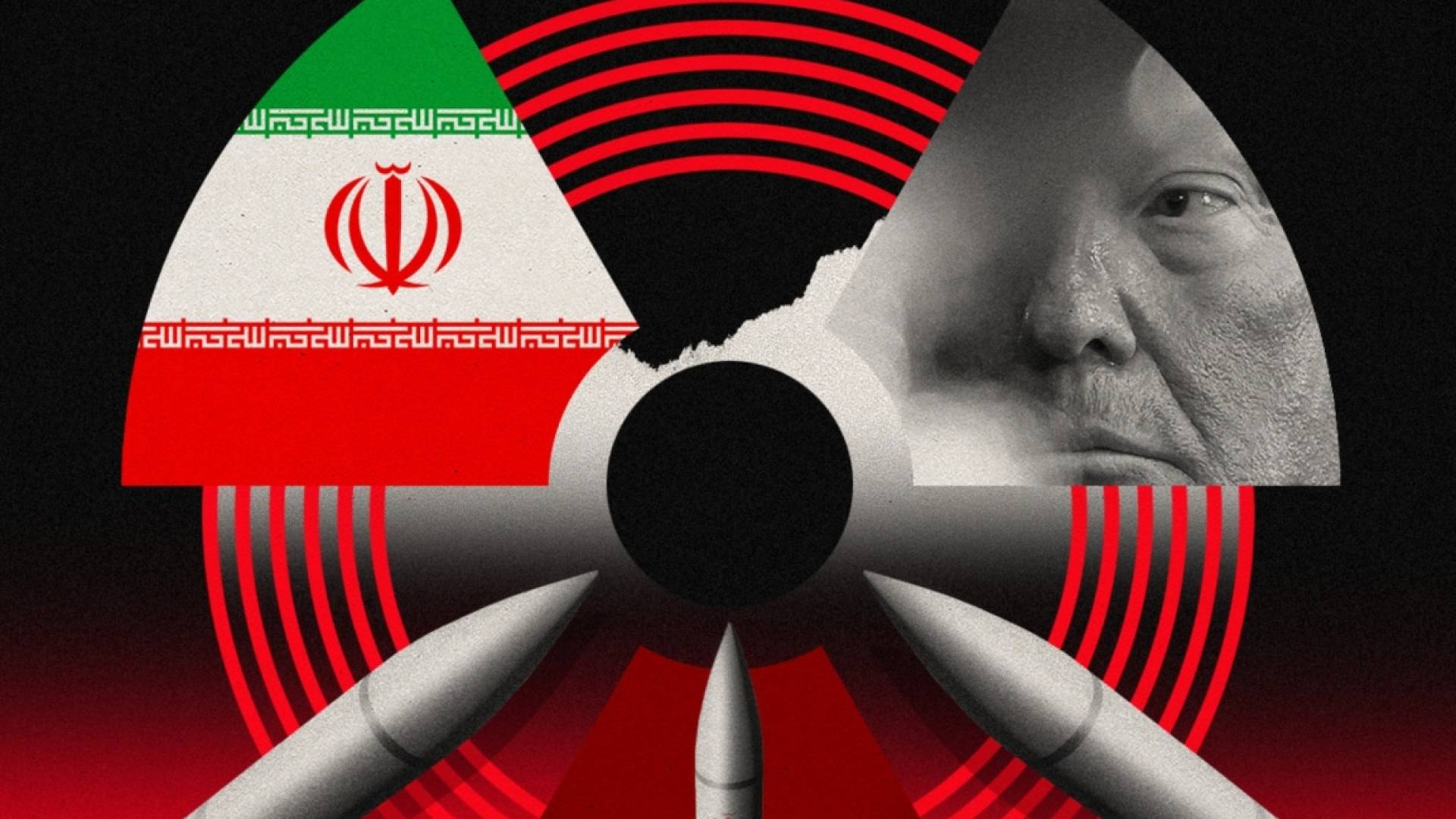 صورة تعبيرية توضح ترمب والعلم الإيراني - صواريخ