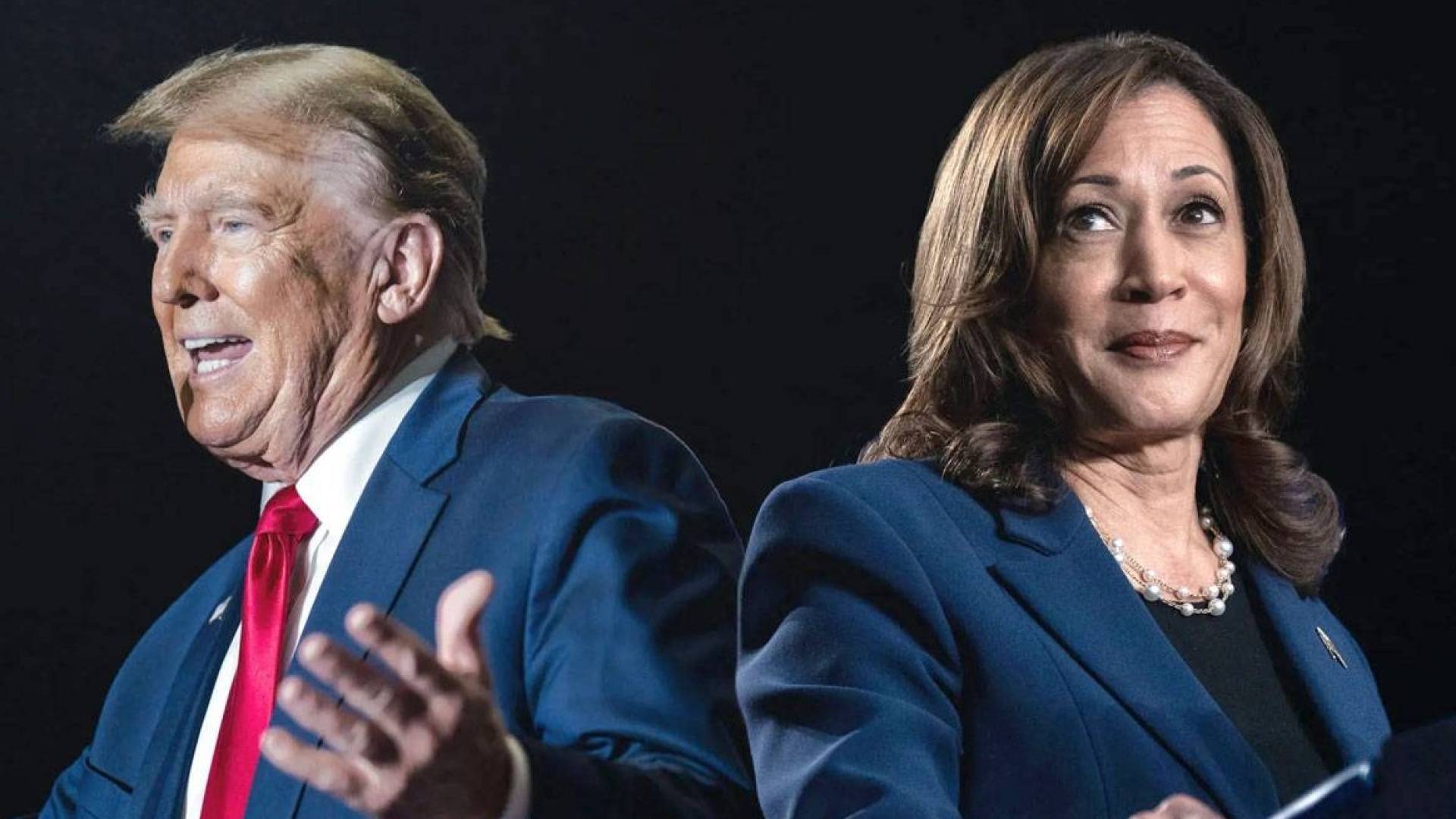 الرئيس الأمريكي دونالد ترمب  ونائبة الرئيس الأمريكي السابق كامالا هاريس