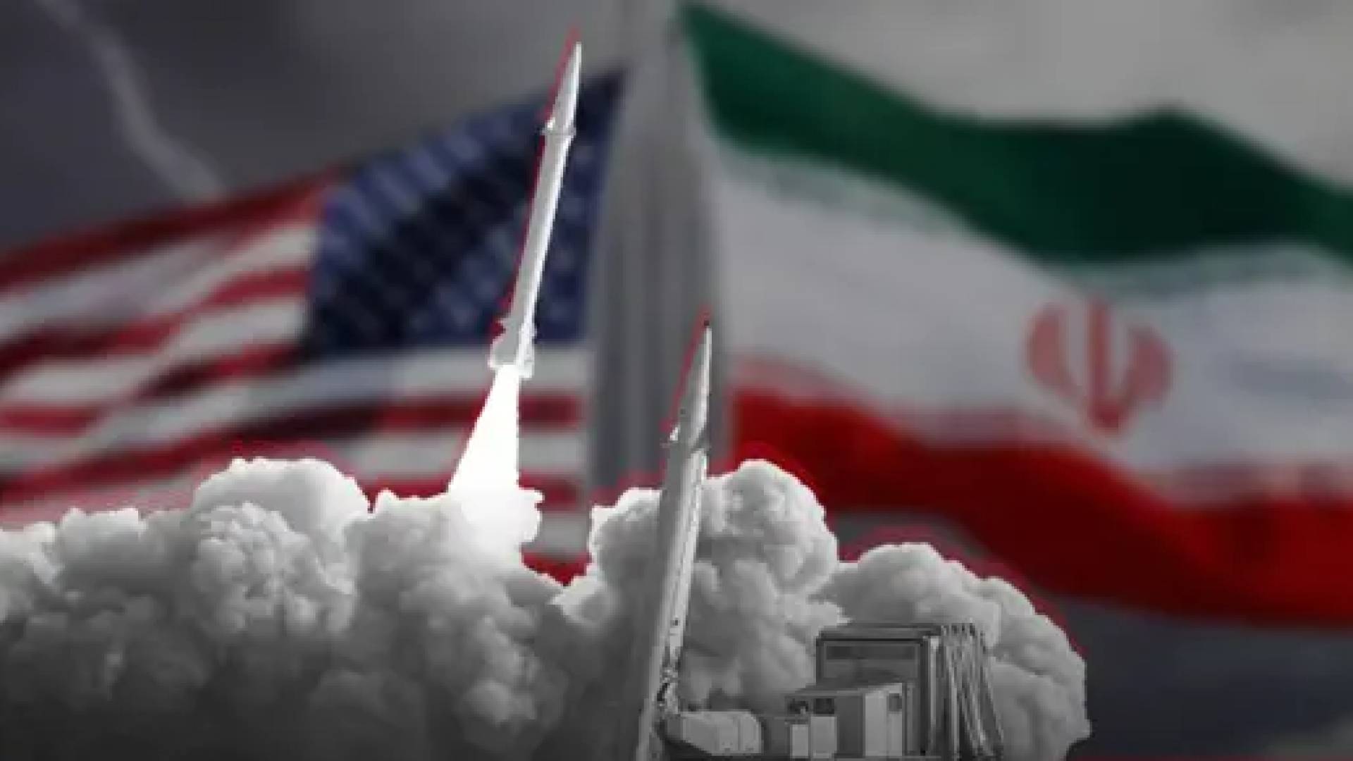 علم إيران وعلم أمريكا - وصواريخ - صورة تعبيرية