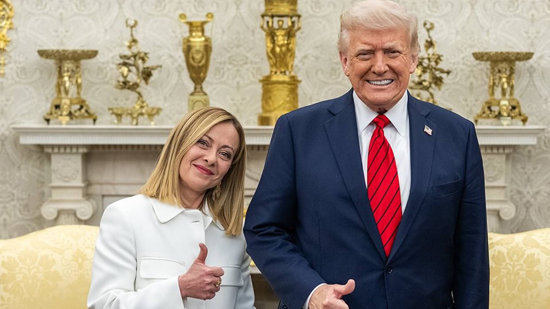 الرئيس الأمريكي  دونالد ترمب ورئيسة وزراء إيطاليا ميلوني