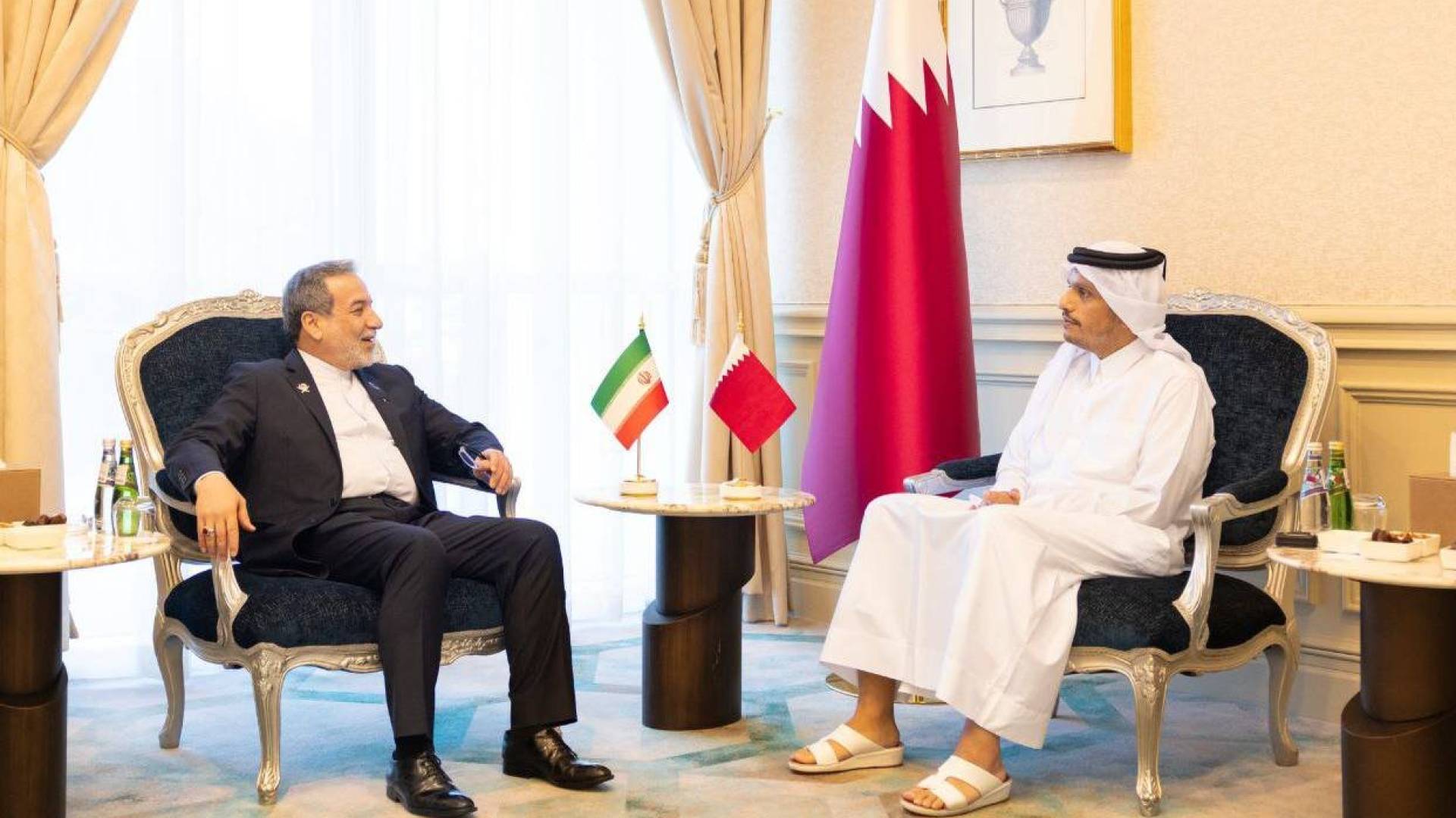 وزير الخارجية القطري ونظيره الإيراني