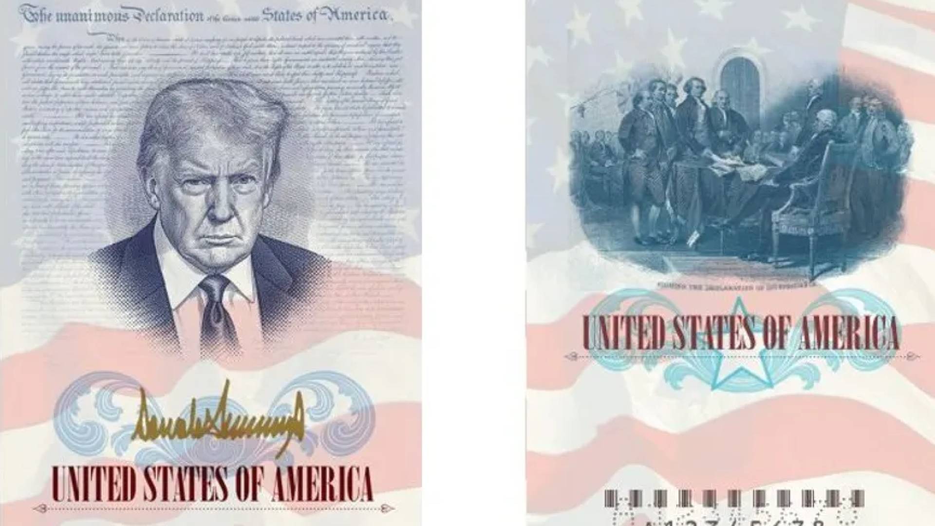 صورة الرئيس الأمريكي دونالد ترمب على جواز السفر الأمريكي