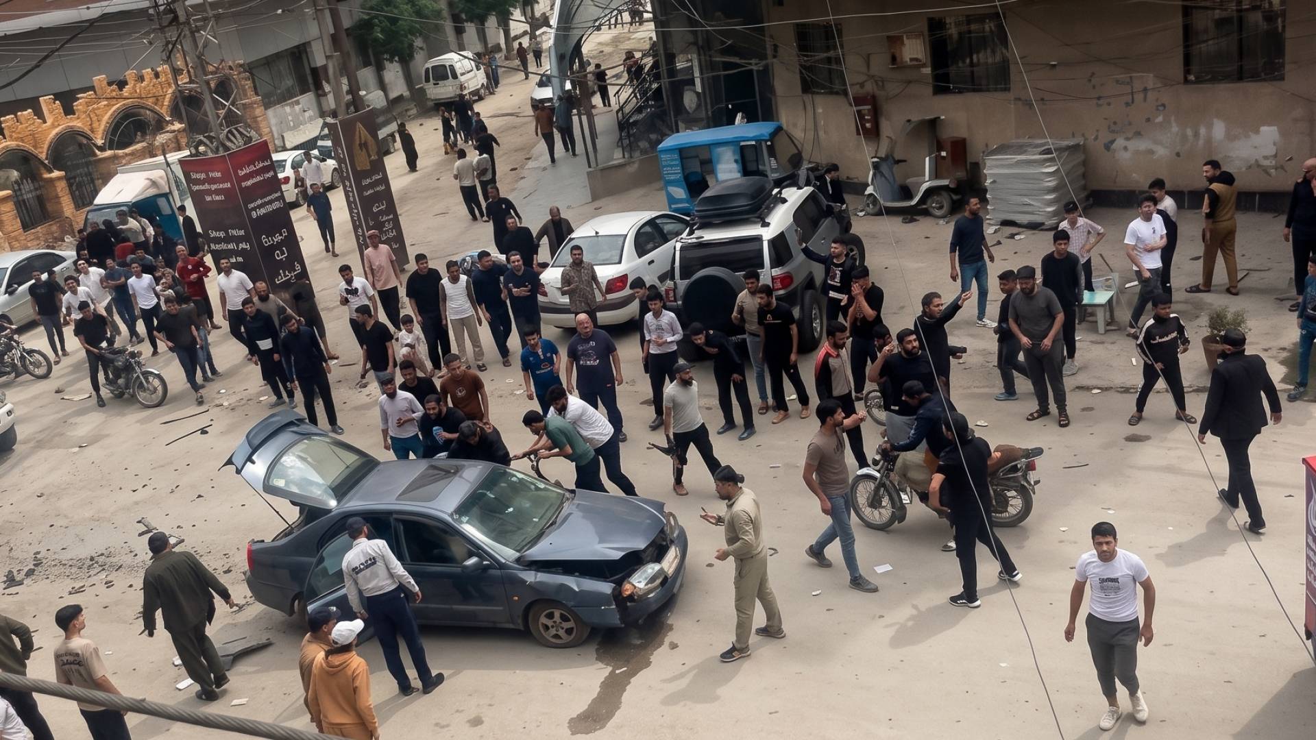 صورة لحظة وقوع انفجار في منطقة السيدة زينب في دمشق