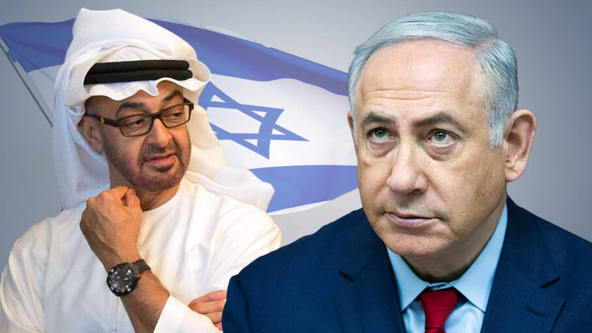 رئيس وزراء الاحتلال بنيامين نتنياهو و رئيس دولة الإمارات الشيخ محمد بن زايد آل نهيان