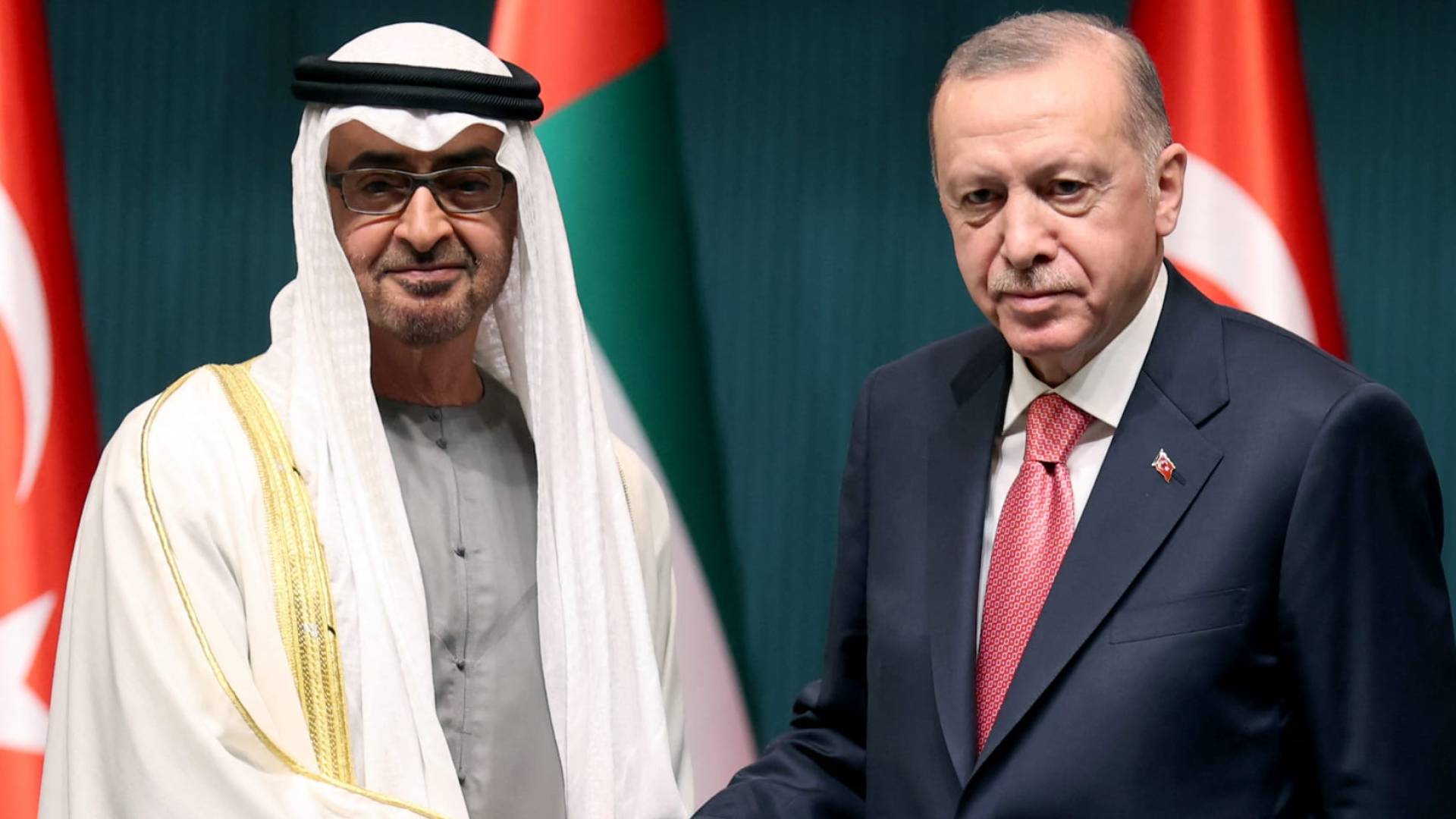 الرئيس الإماراتي محمد بن زايد والرئيس التركي أردوغان