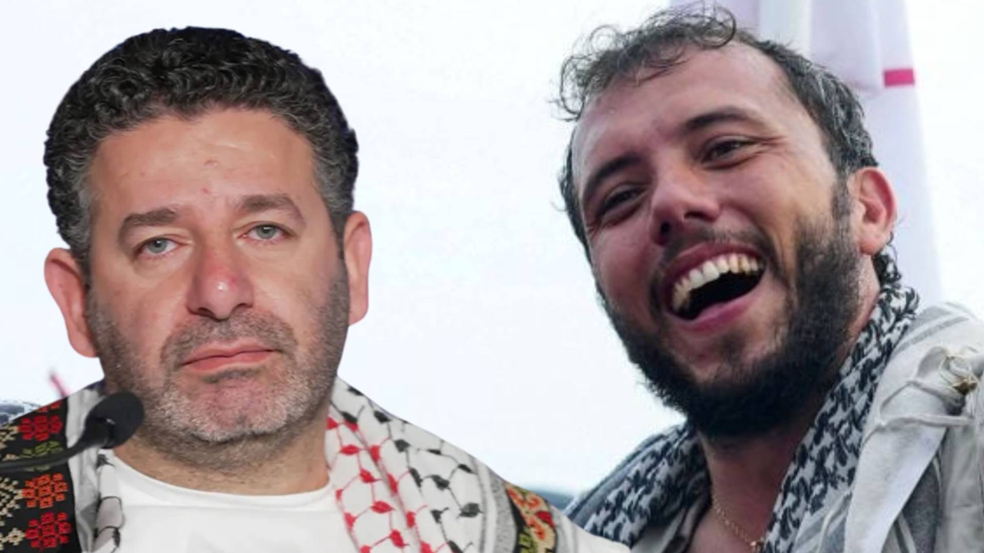 الناشط الدولي تياغو أفيلا والمنسق سيف أبو كشك