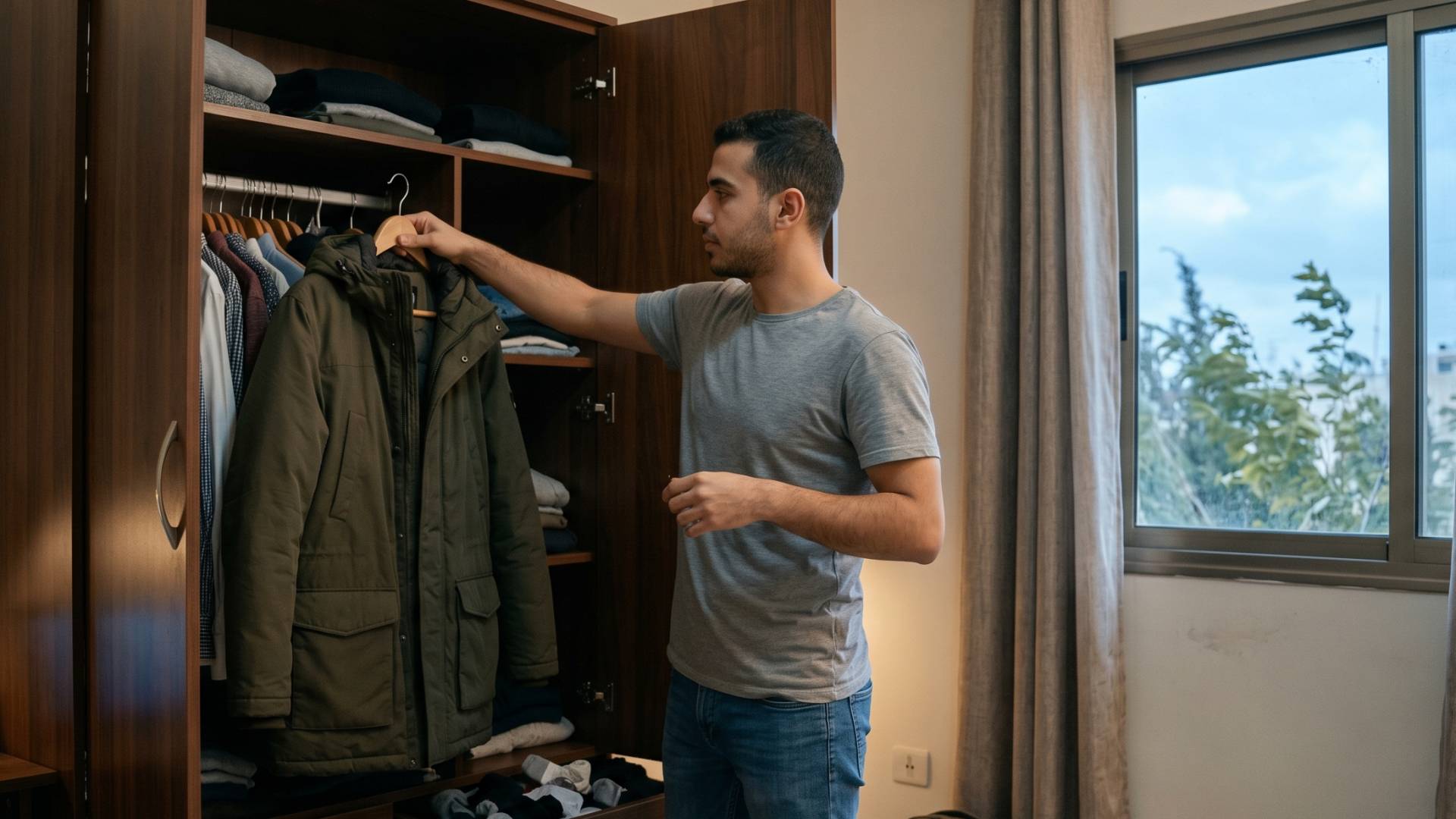 شخص يمسك بمعطف