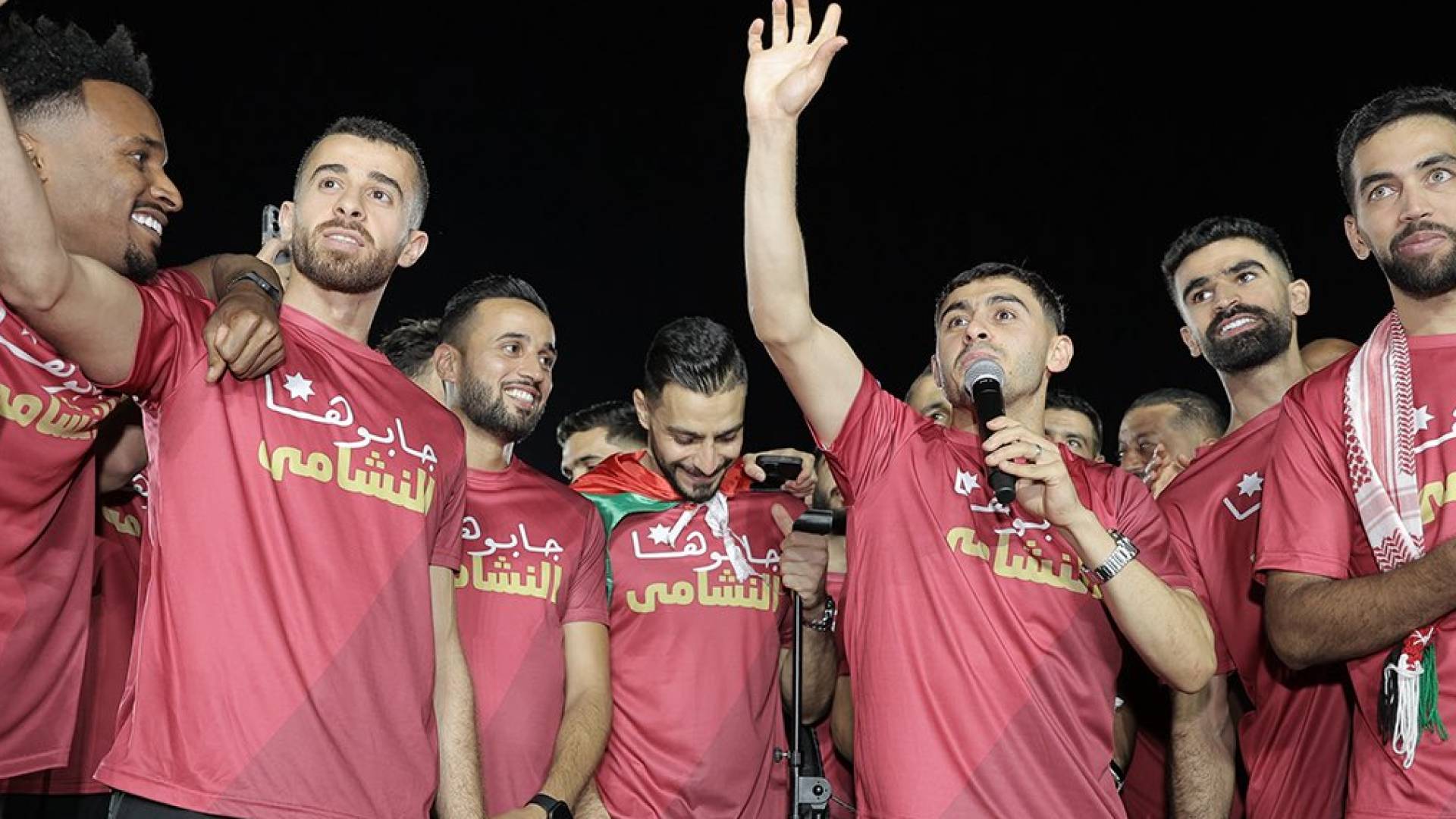 احتفال لاعبي المنتخب الأردني